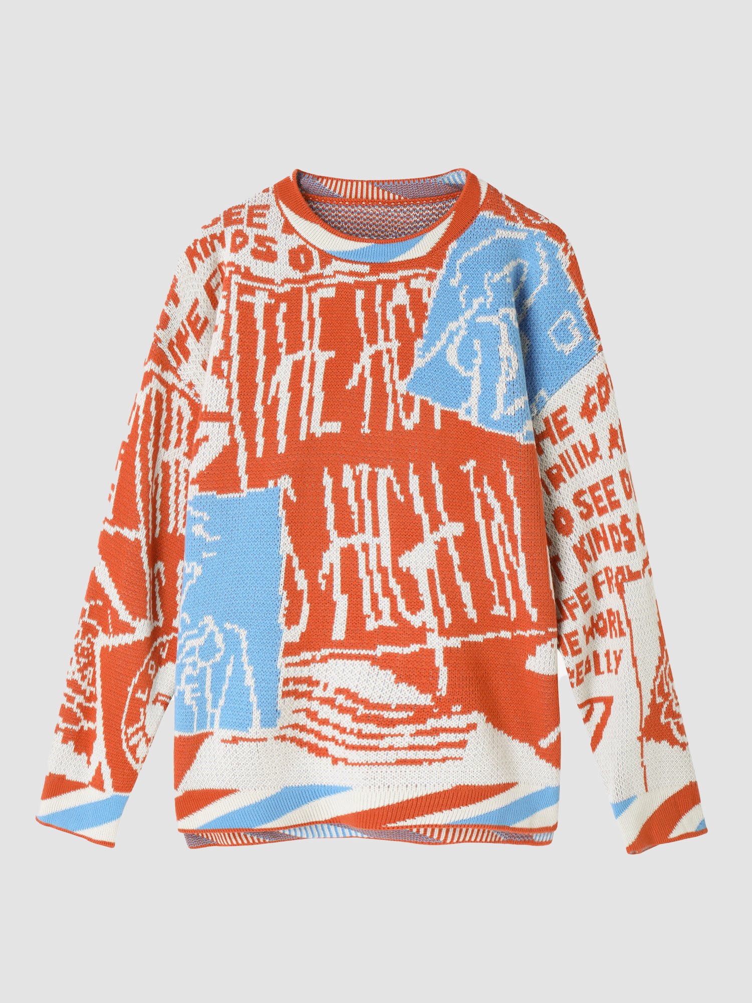 JUSTNOTAG Sketch Illustration Graphic Knitted Sweater