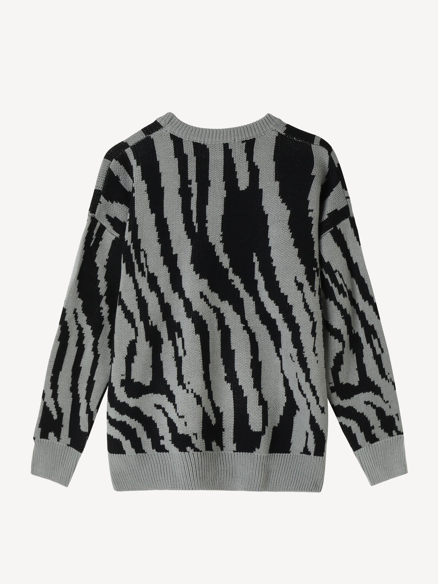 JUSTNOTAG Vintage Zebra Pattern Knitted Sweater