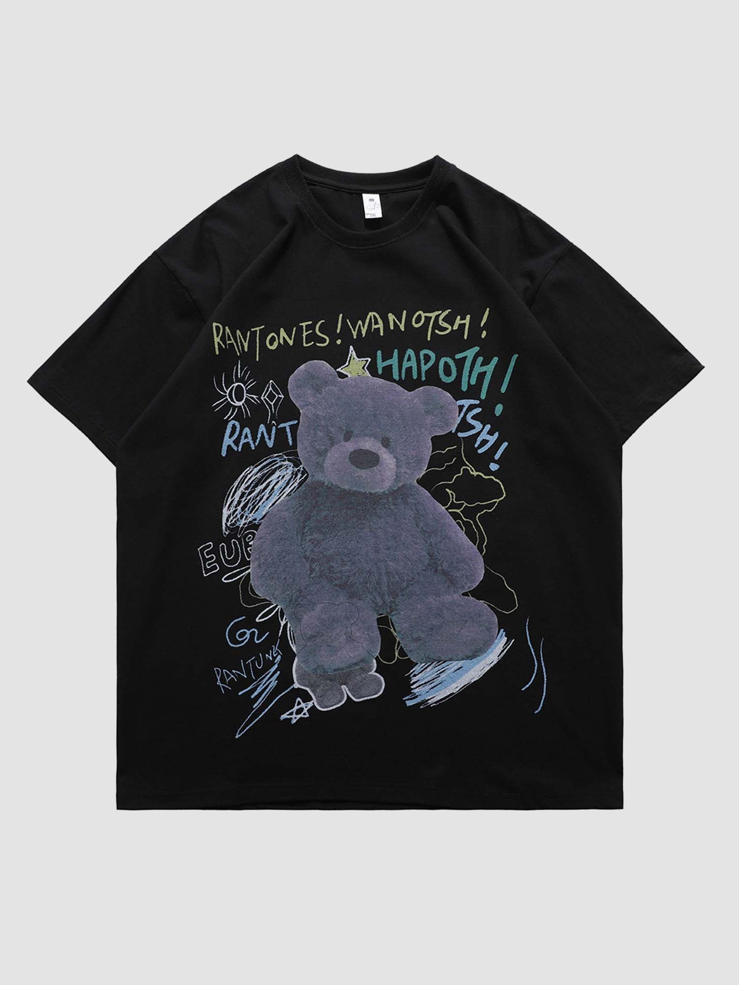 Justnotag T-shirt a maniche corte in cotone con stampa Little Bear