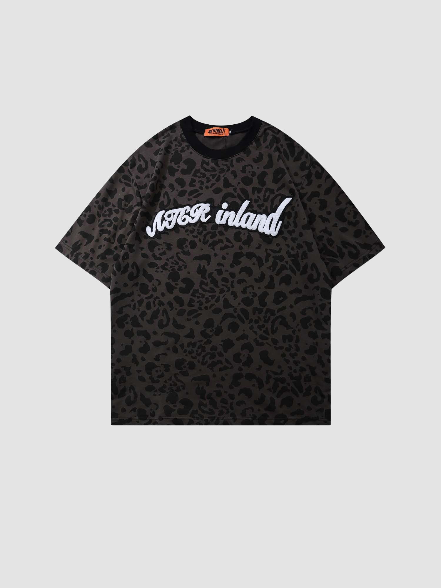 T-shirt à manches courtes en coton à imprimé léopard vintage Justnotag