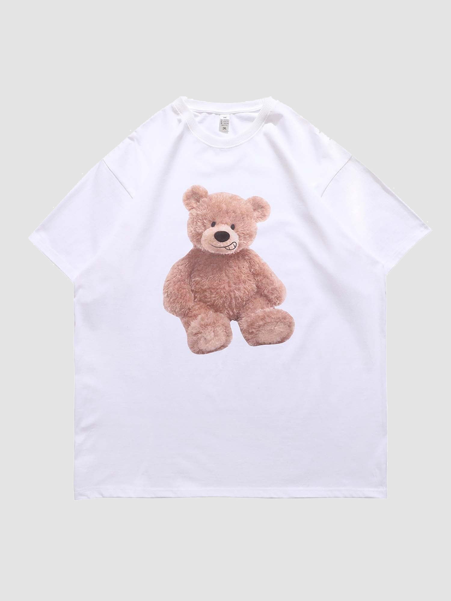 JUSTNOTAG Little Bear Print Cotton Short Sleeve Tee