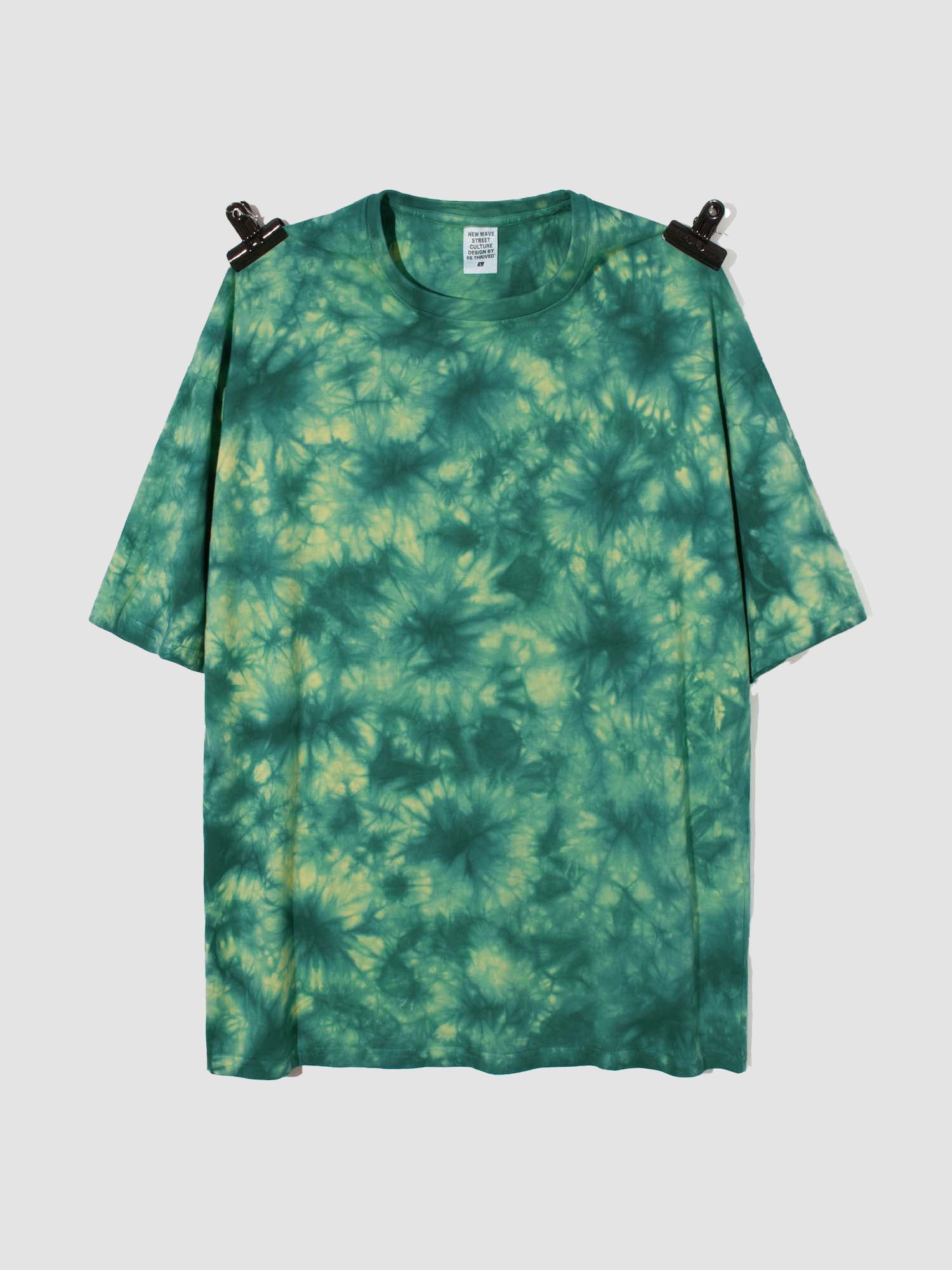 JUSTNOTAG Green forest Iridescent 100% Cotton Short Sleeve Tee - Tie Dye