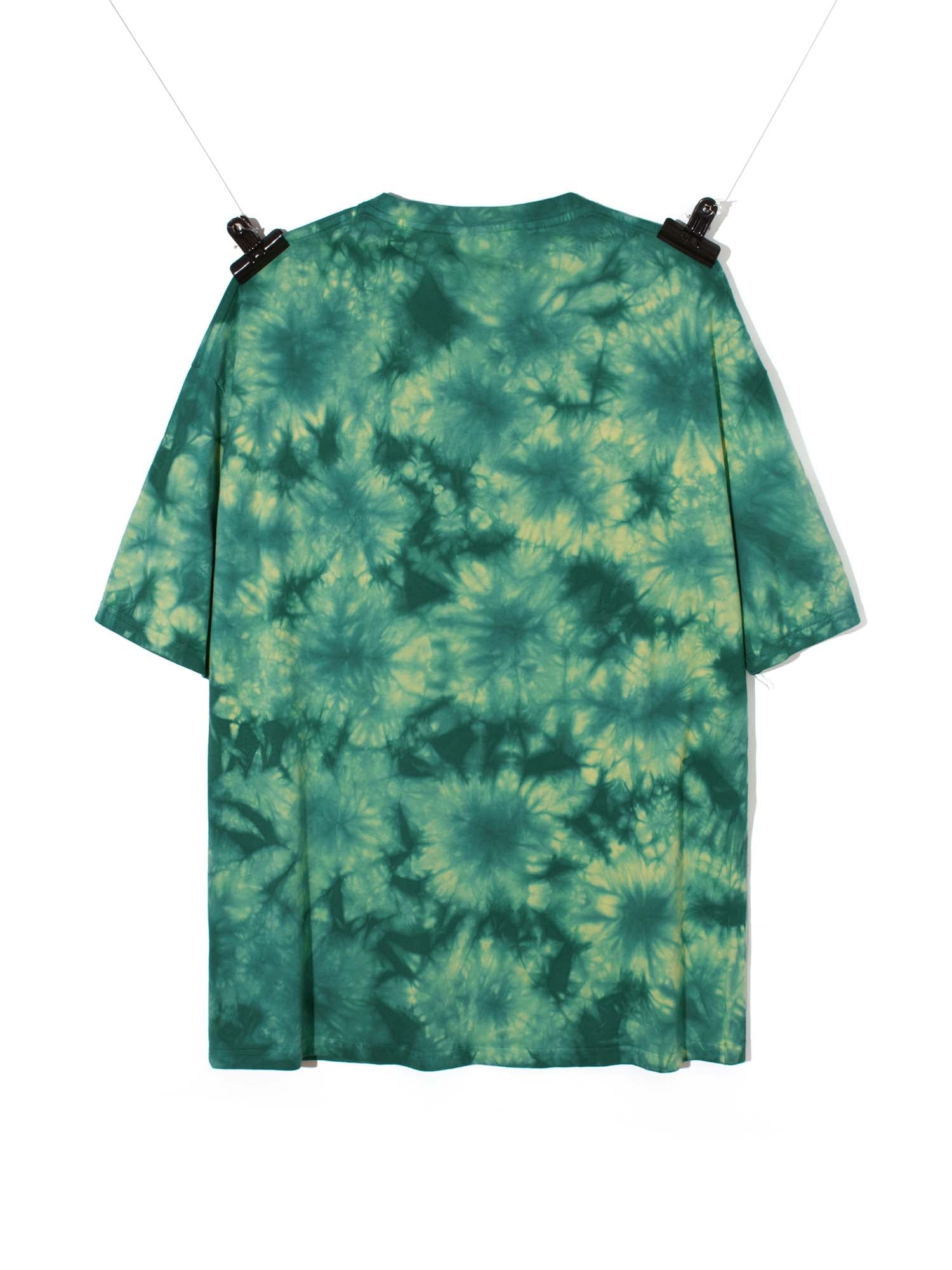 JUSTNOTAG Grüner Wald, schillerndes Kurzarm-T-Shirt aus 100 % Baumwolle – Tie Dye
