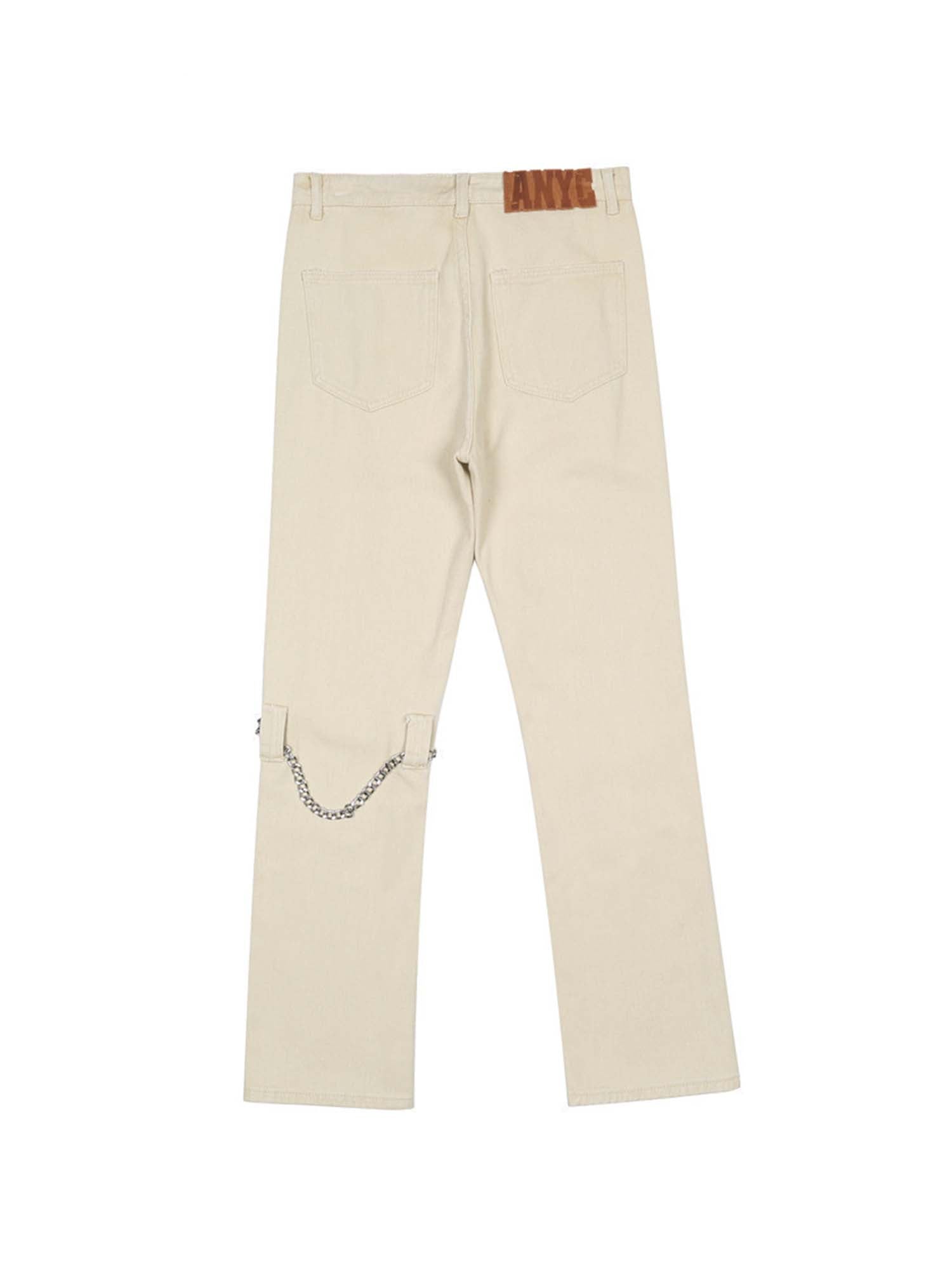 JUSTNOTAG Casual Plain Straight Jeans