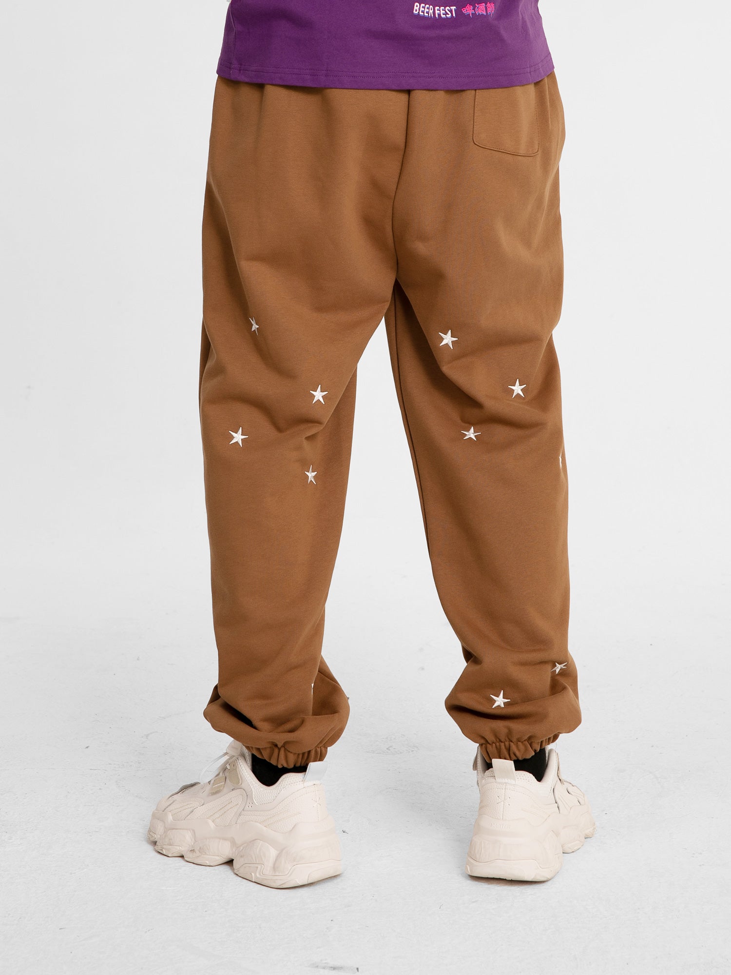 JUSTNOTAG Pantalon de survêtement décontracté en coton avec cordon de serrage à la taille
