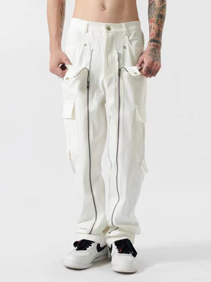 Casual White Plain Long Pants