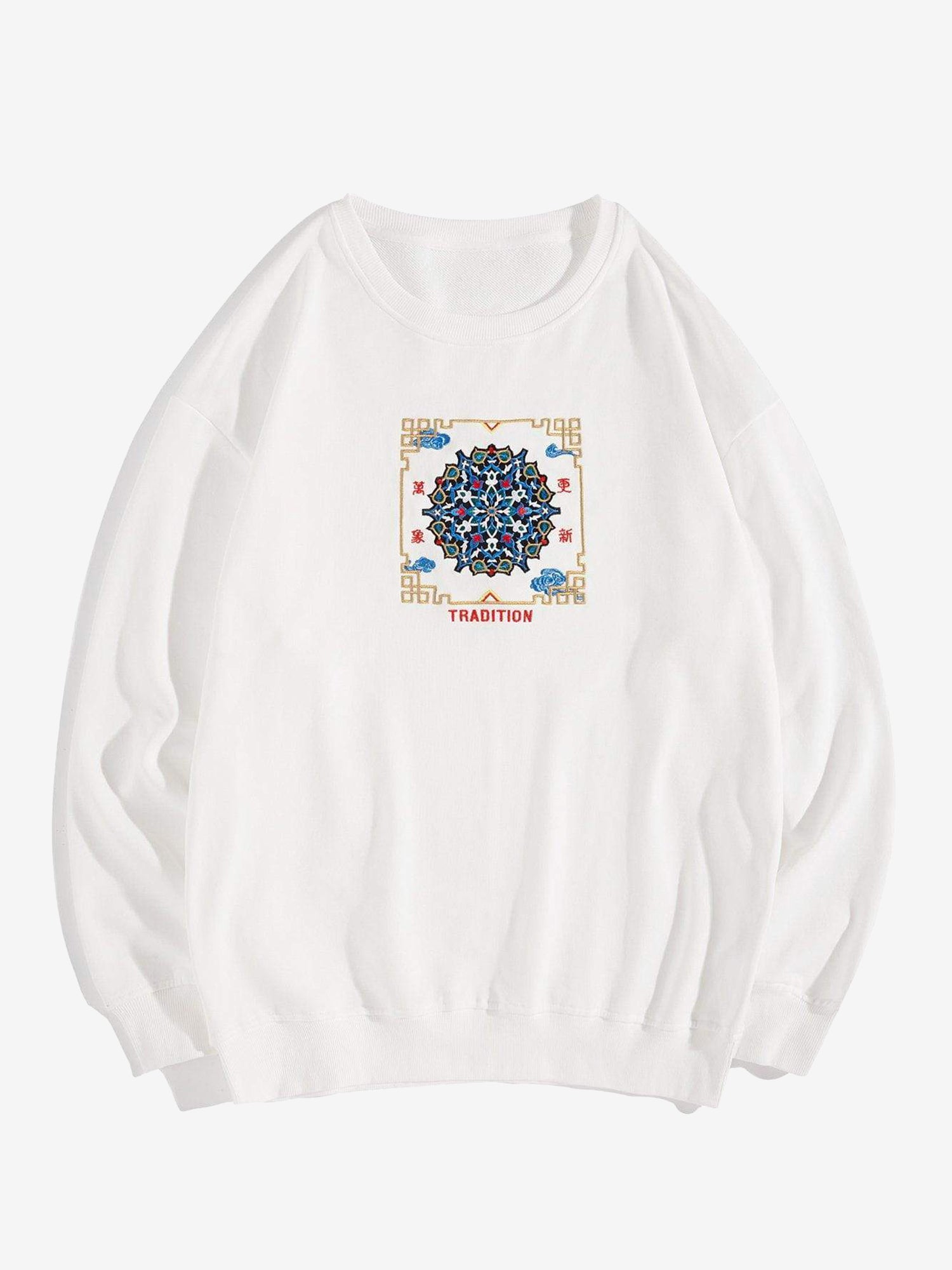 JUSTNOTAG Sweatshirt mit chinesischen Kanji-Stickereien