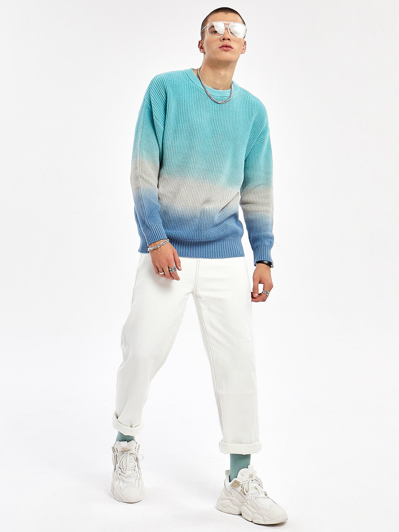 Tie and dye Long-Sleeve Sweaters for men's