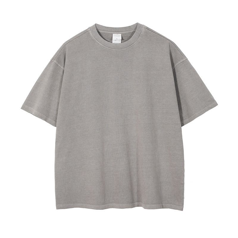 JUSTNOTAG Unisex Wash Old Retro 100% Cotton Short Sleeves T-shirts