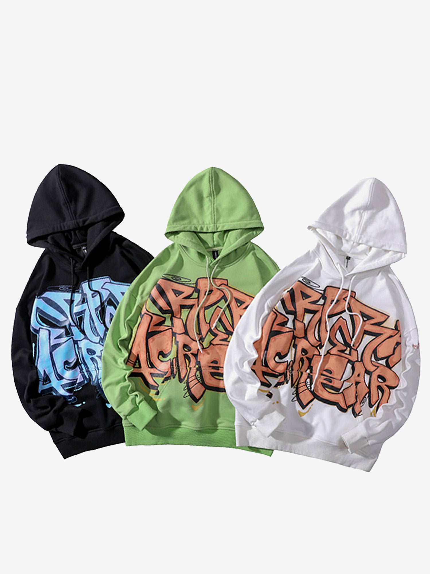 JUSTNOTAG Letter Polyester Cotton Hooded Hoodies