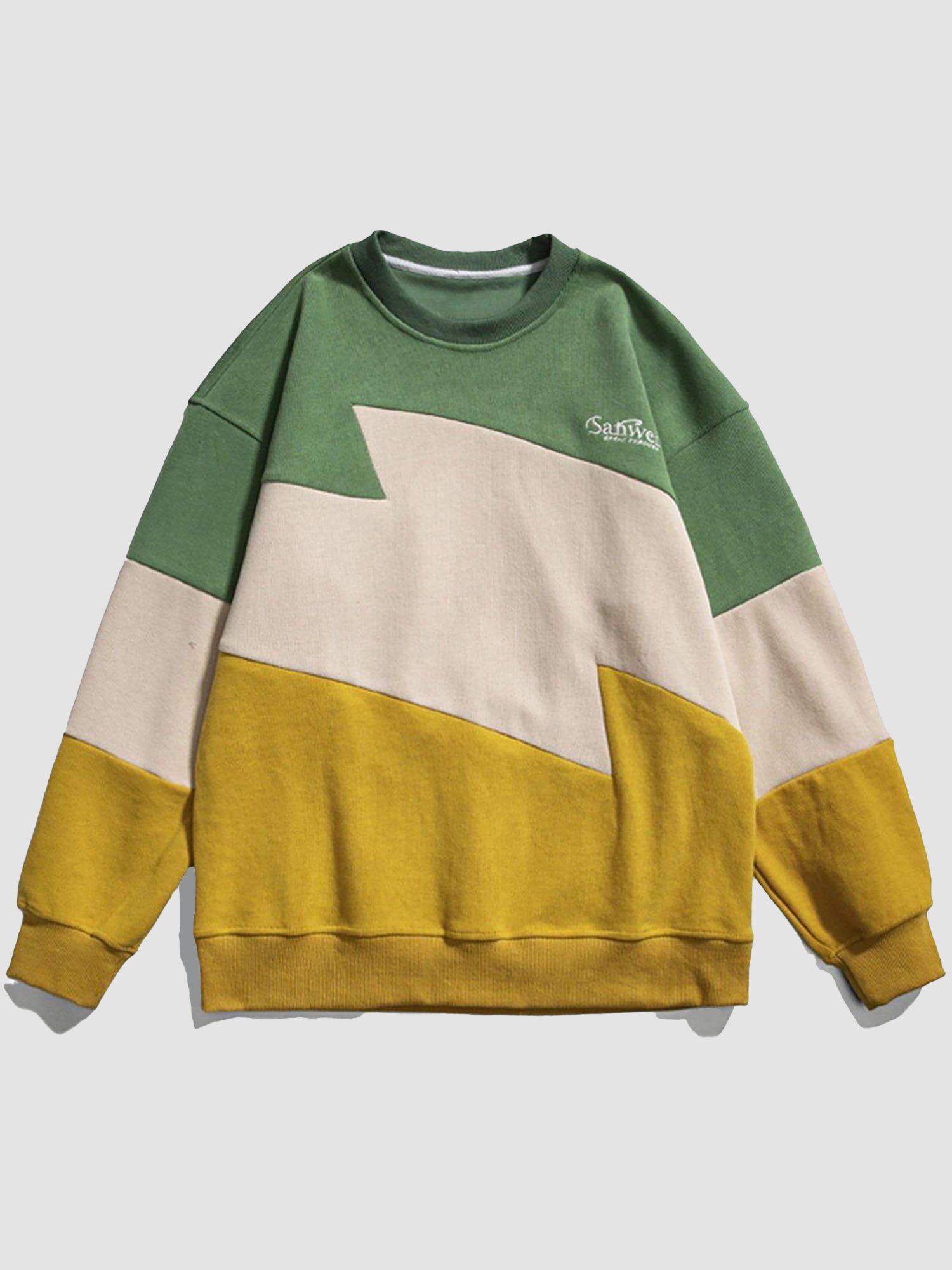 JUSTNOTAG Vintage Contrast Panel Sweatshirt