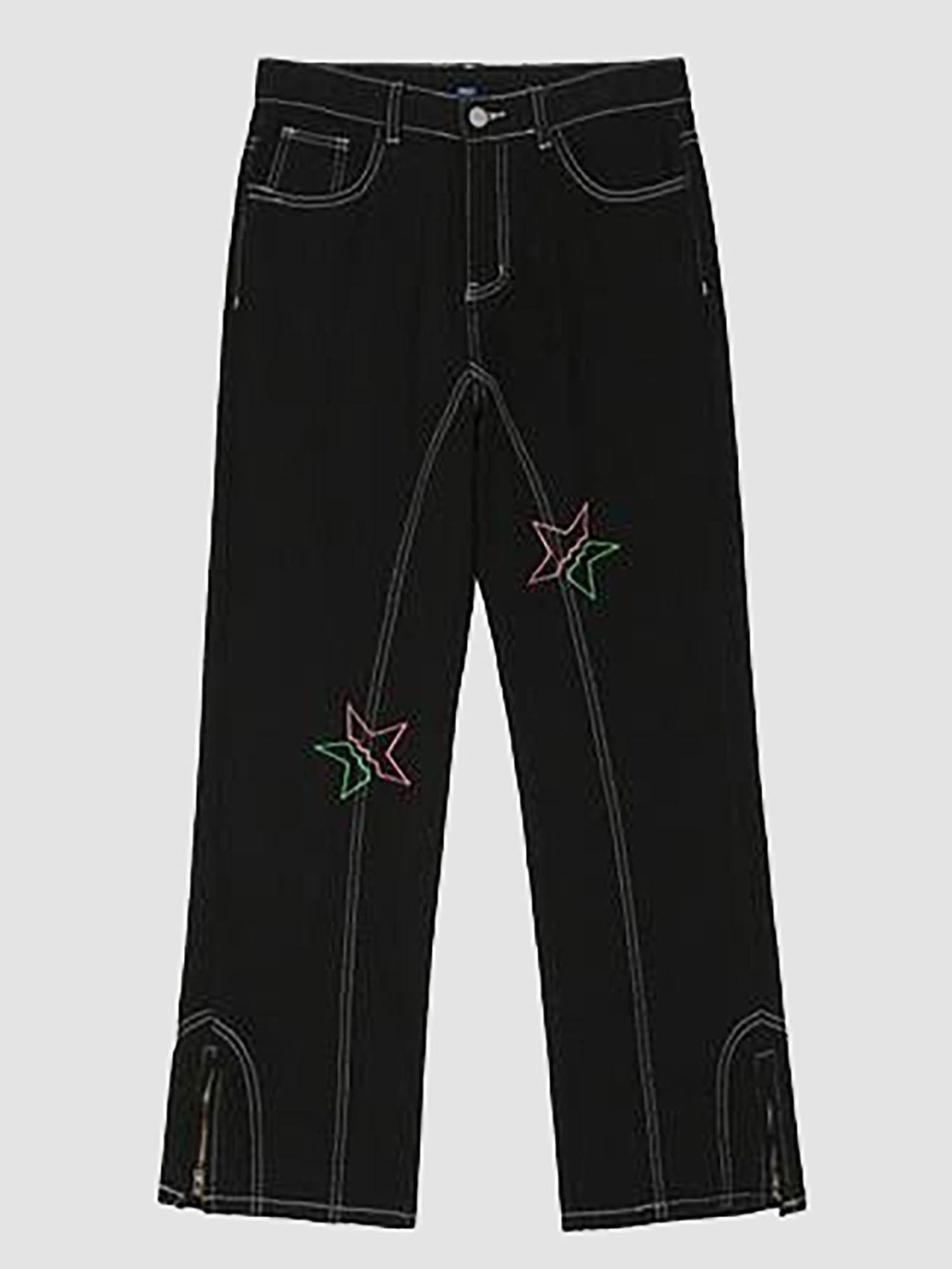 JUSTNOTAG Retro Flare Embroidery Fit Flare Jeans