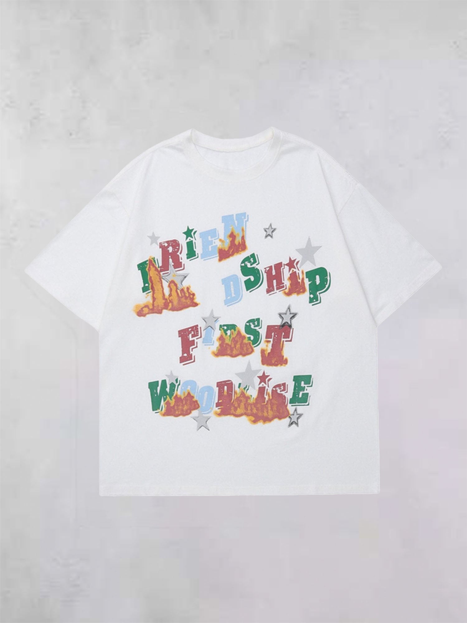 JUSTNOTAG Letter Doodle Short Sleeve Tee
