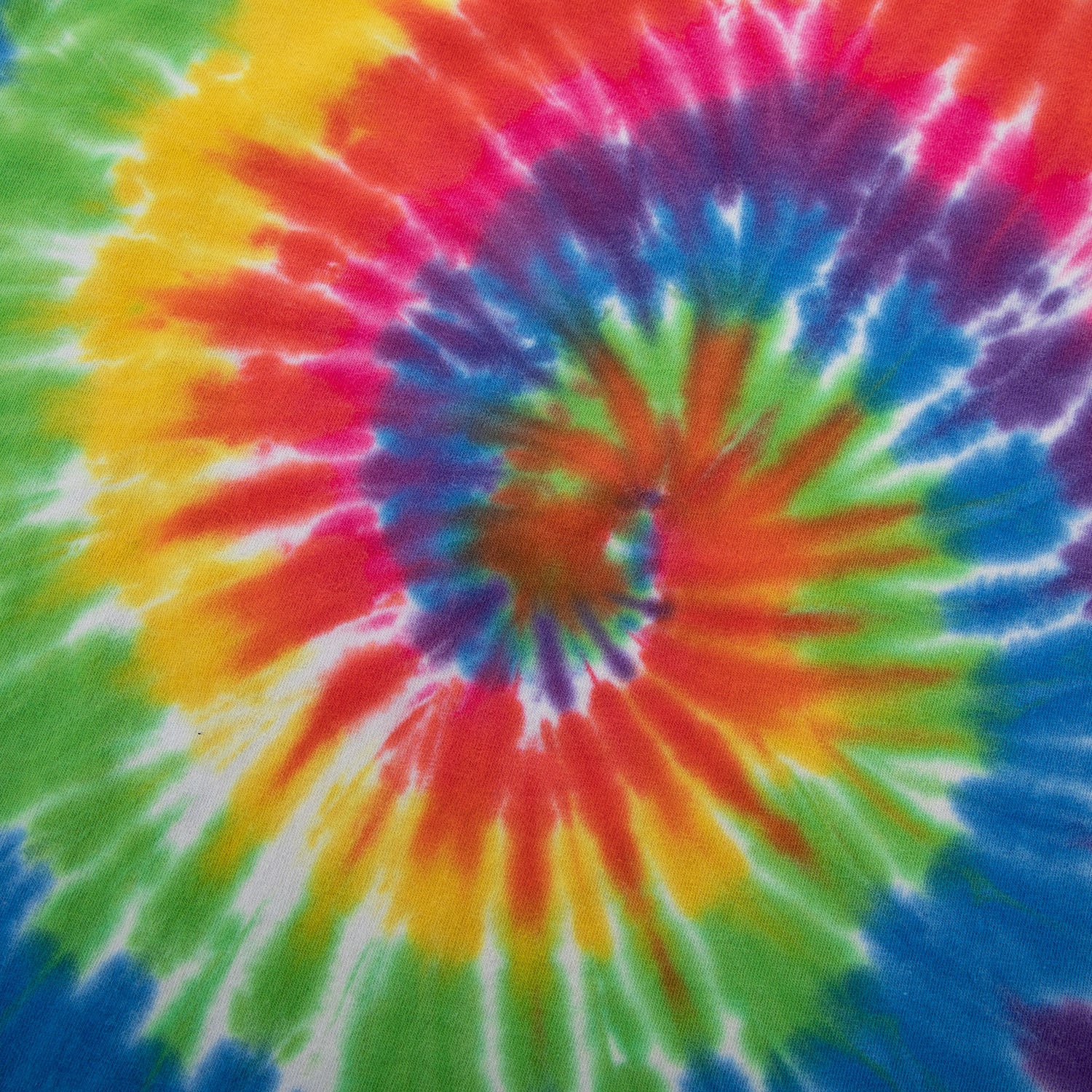 JUSTNOTAG Multi-Color Circle Center Whirlwind Tie-Dye Short Sleeve Tee