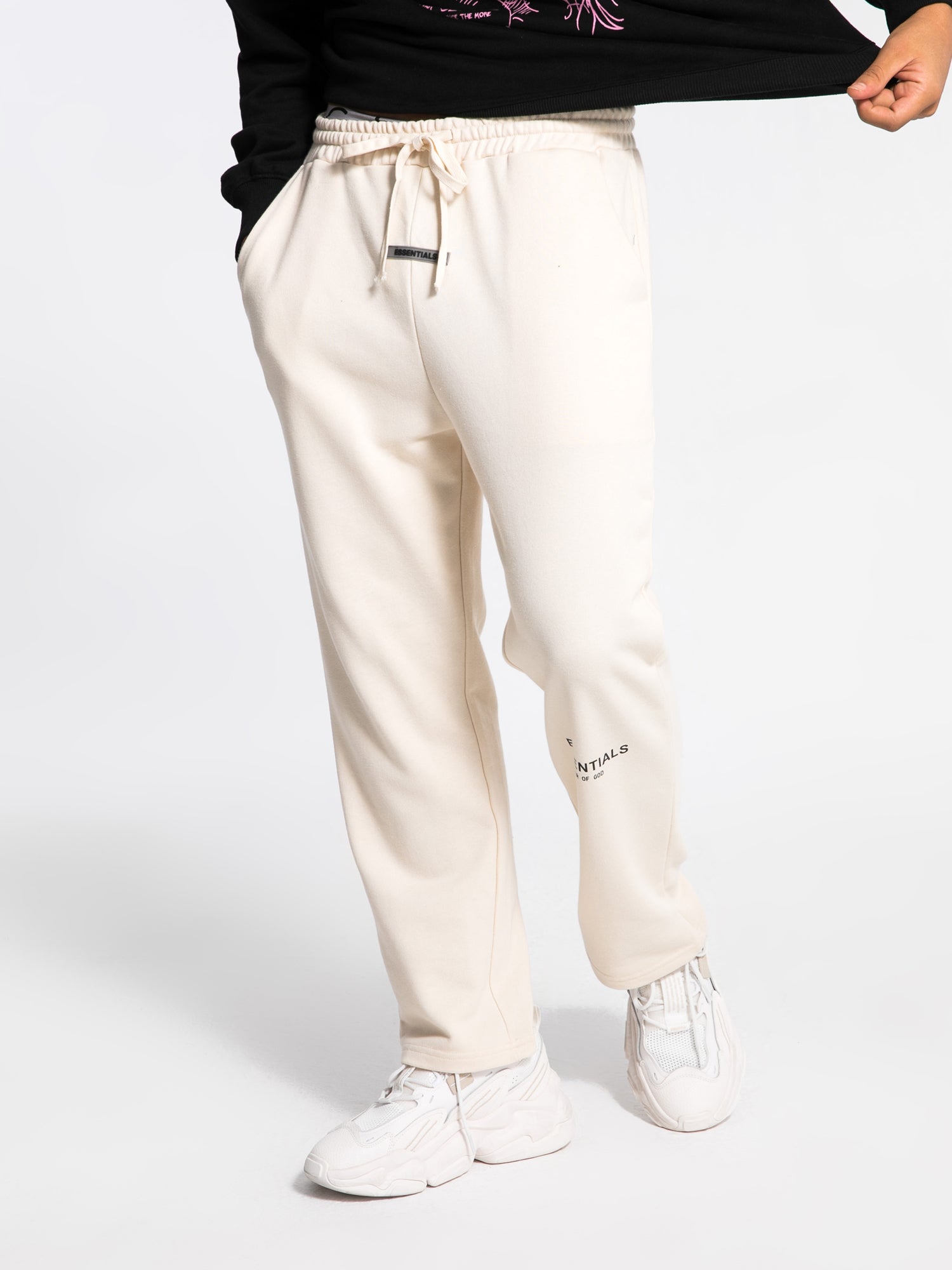 JUSTNOTAG Pantalon décontracté à taille élastique en coton avec cordon de serrage