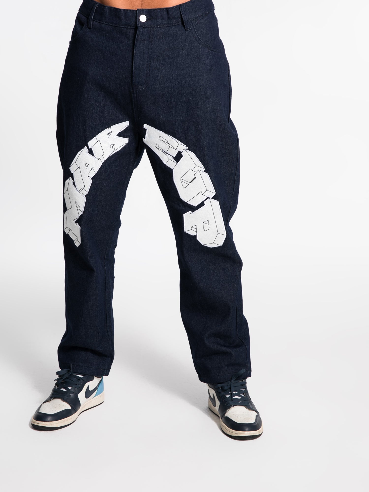 JUSTNOTAG Street Lettre Coton Zipper Jeans
