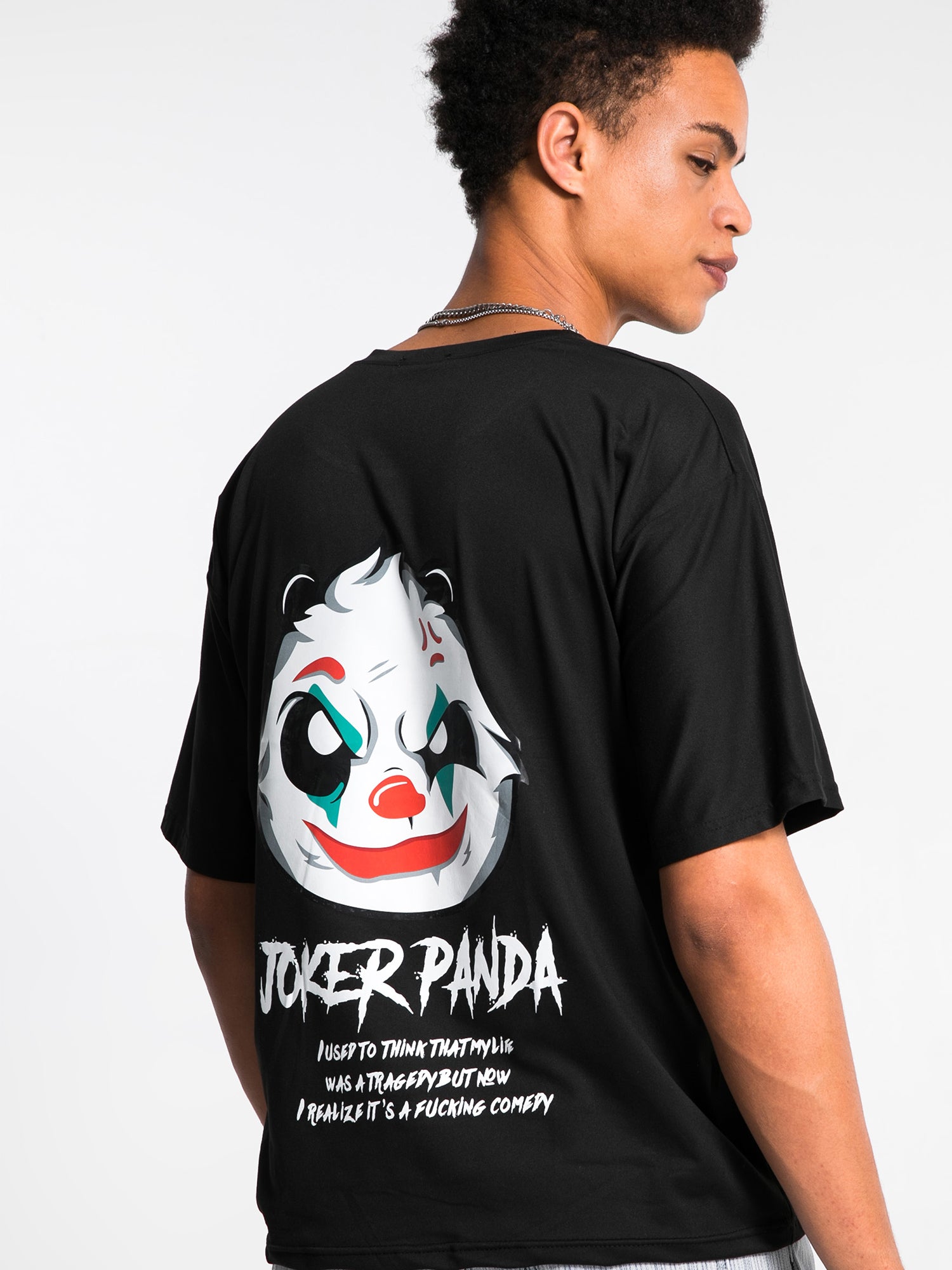 JUSTNOTAG T-shirt ample décontracté à imprimé panda en colère