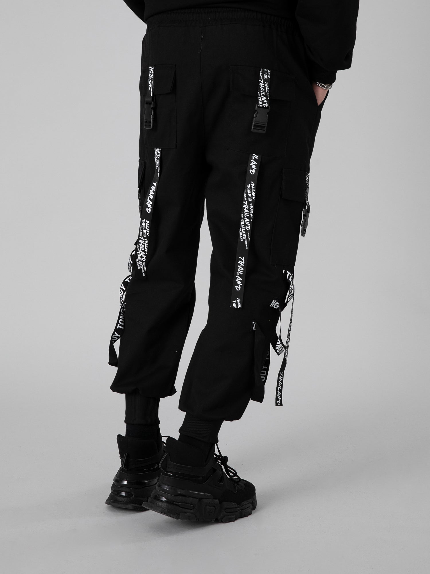JUSTNOTAG X Text Streamer Stylish Casual Trouser Jogger Pants
