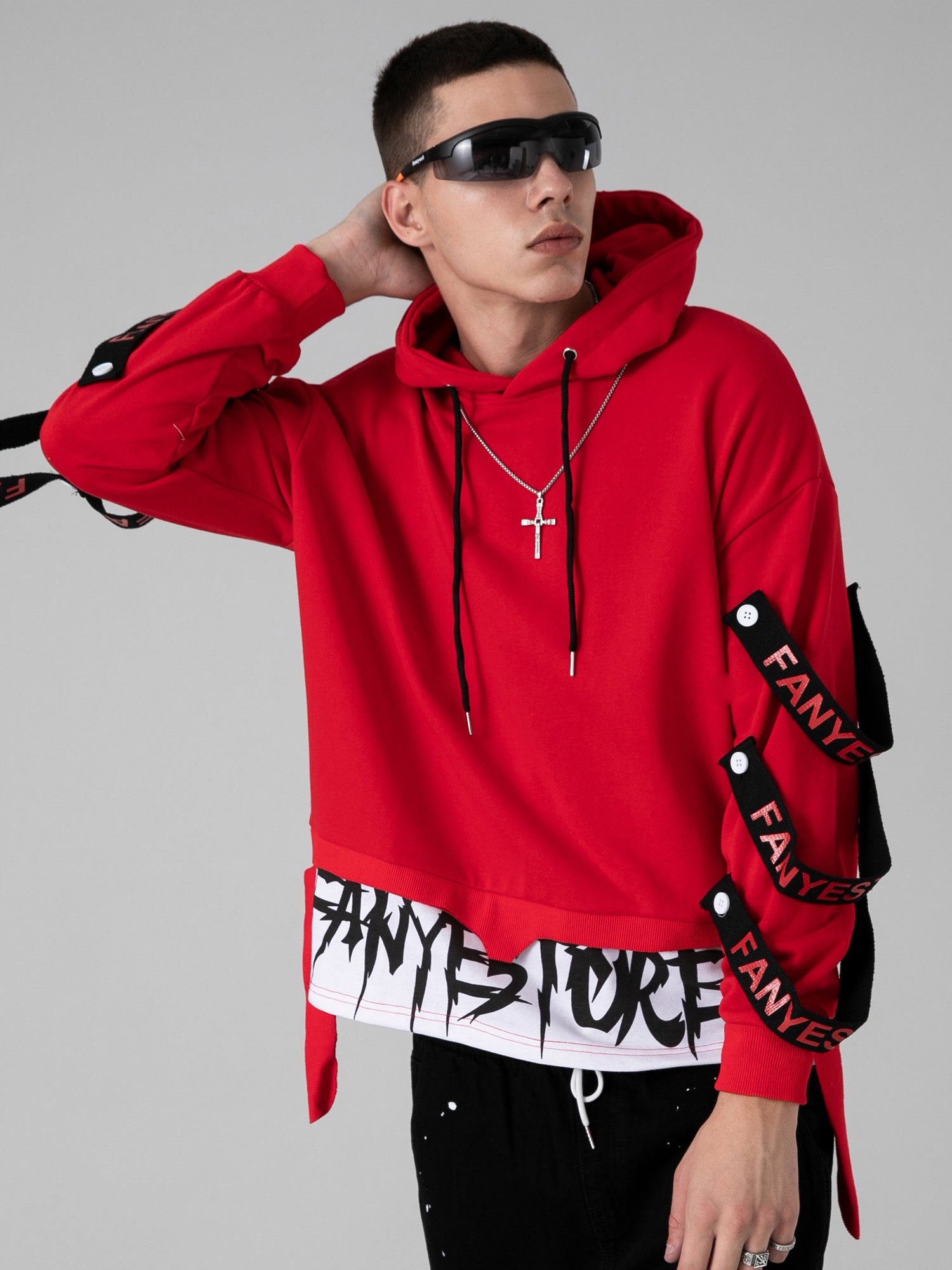 JUSTNOTAG Street Letter Cotton Hooded Hoodies
