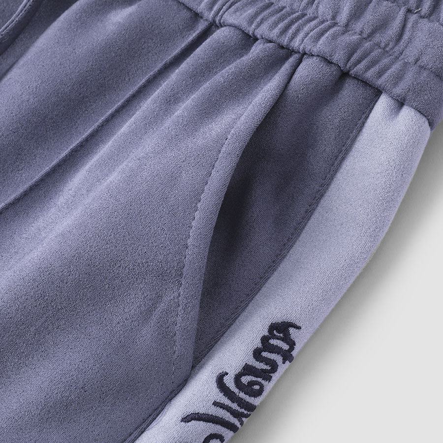 JUSTNOTAG Embroidery Contrast Color Loose Regular Sweatpants