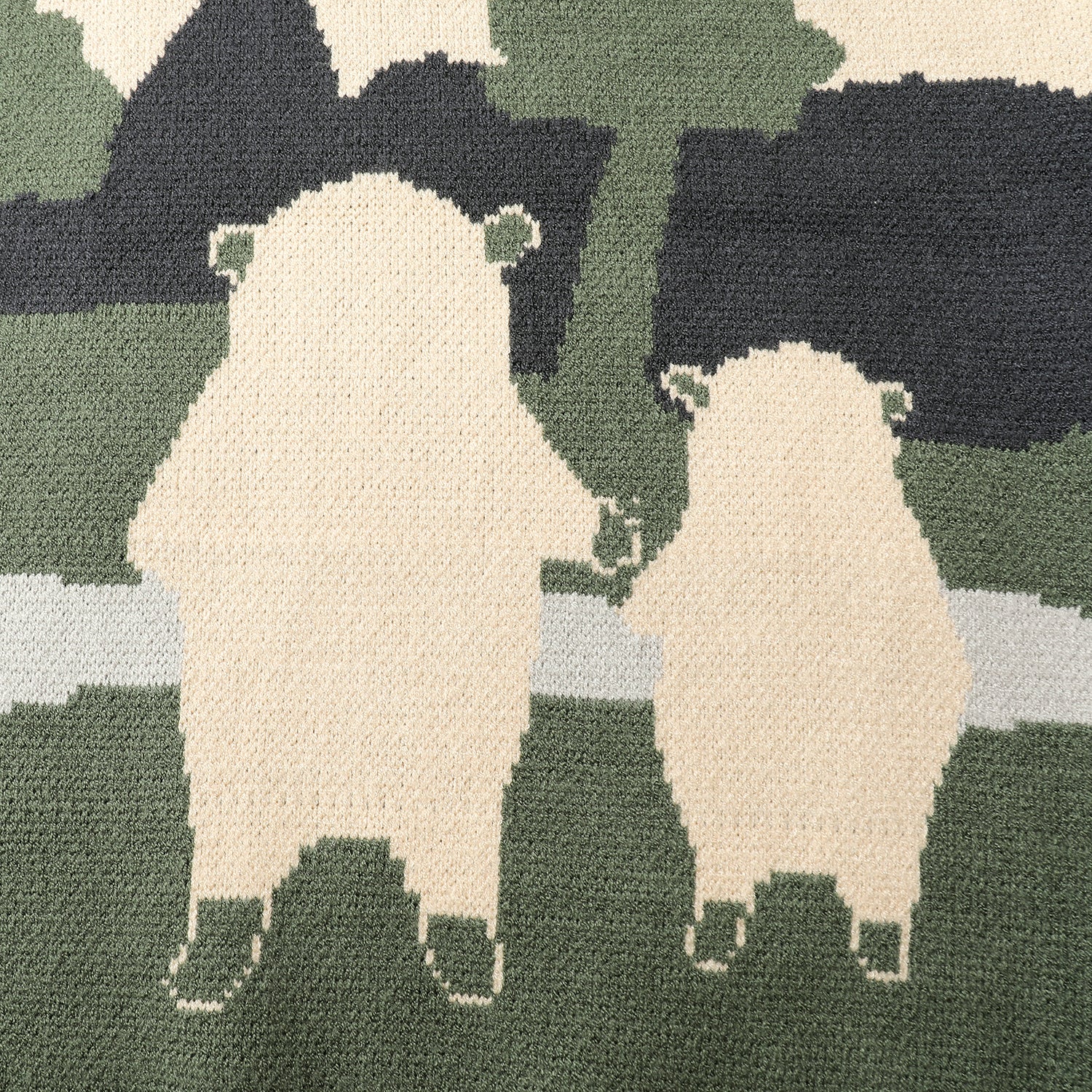 JUSTNOTAG Tree Funny Bear Pattern Knitted Sweater