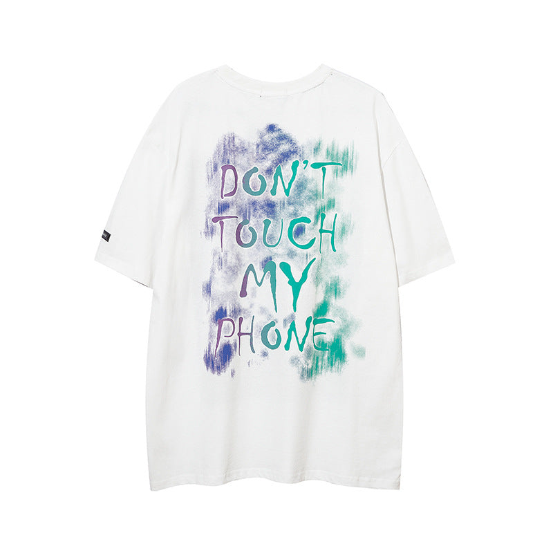 JUSTNOTAG People Abstract Decorative Chain Short Sleeve Tee