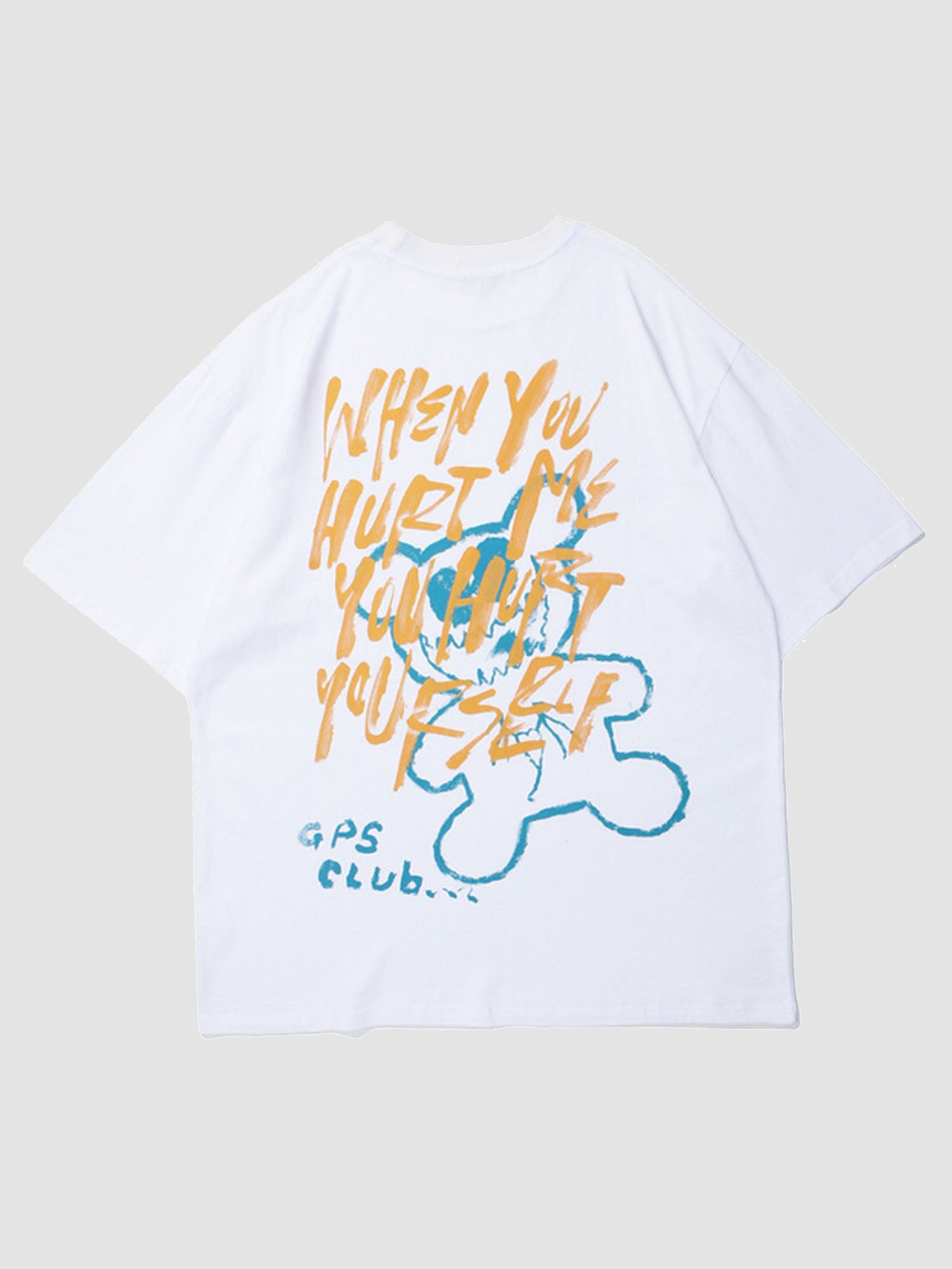 Justnotag T-shirt à manches courtes imprimé lettre dessin animé Little Bear