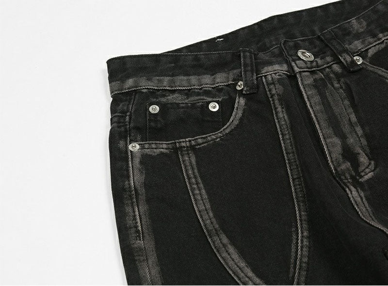 Justnotag Retro Mini Flared Jeans - Délavage