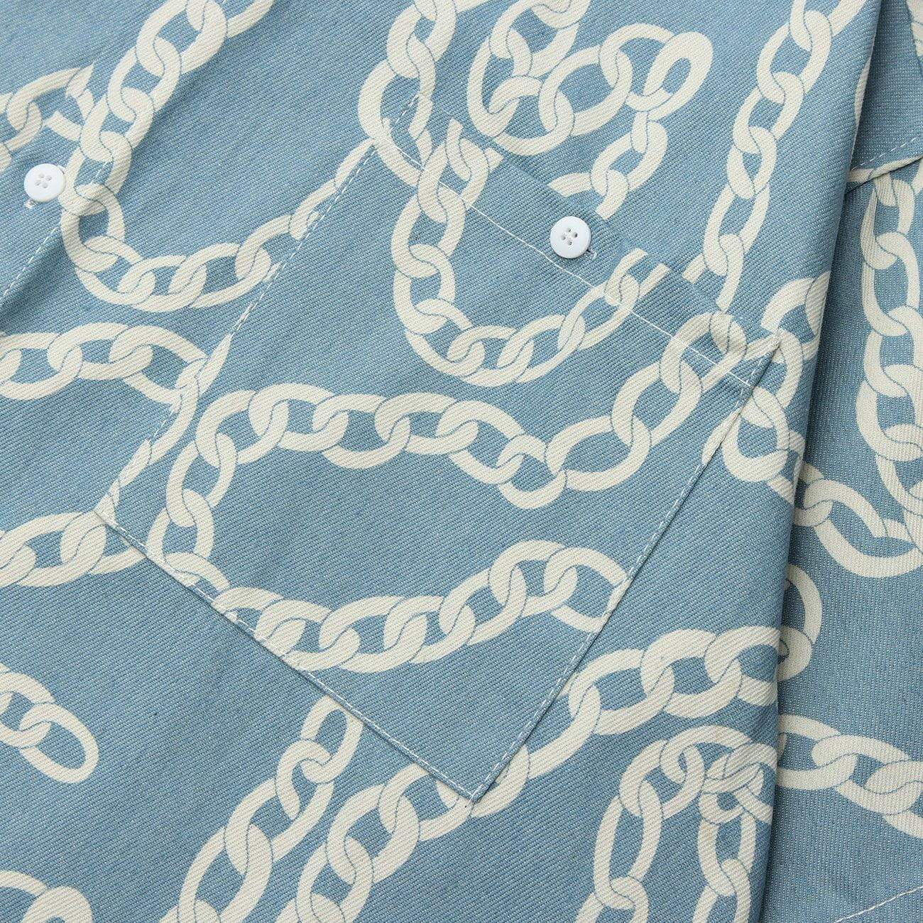JUSTNOTAG Chain Pattern Full Print Short Sleeve Shirt