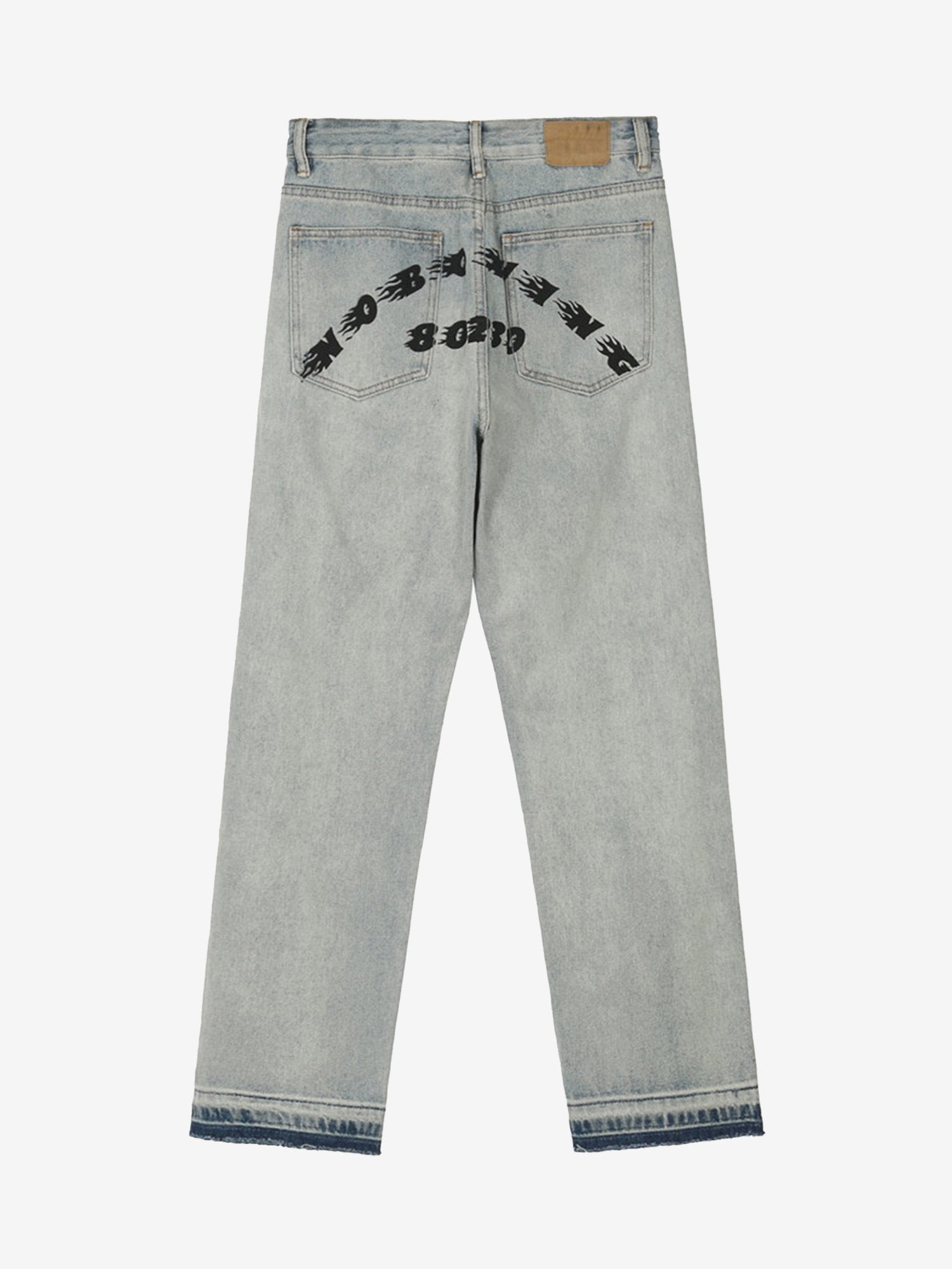 JUSTNOTAG Street Letter Cotton Zipper Jeans