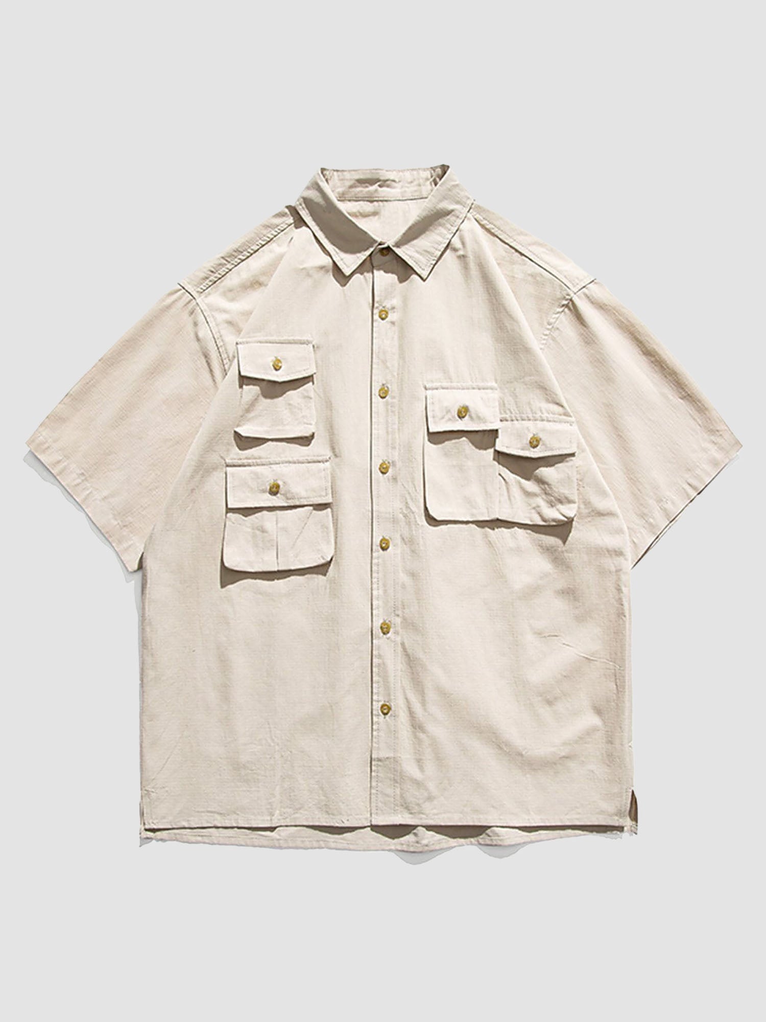 JUSTNOTAG Special Pocket Design Short Sleeve Shirts