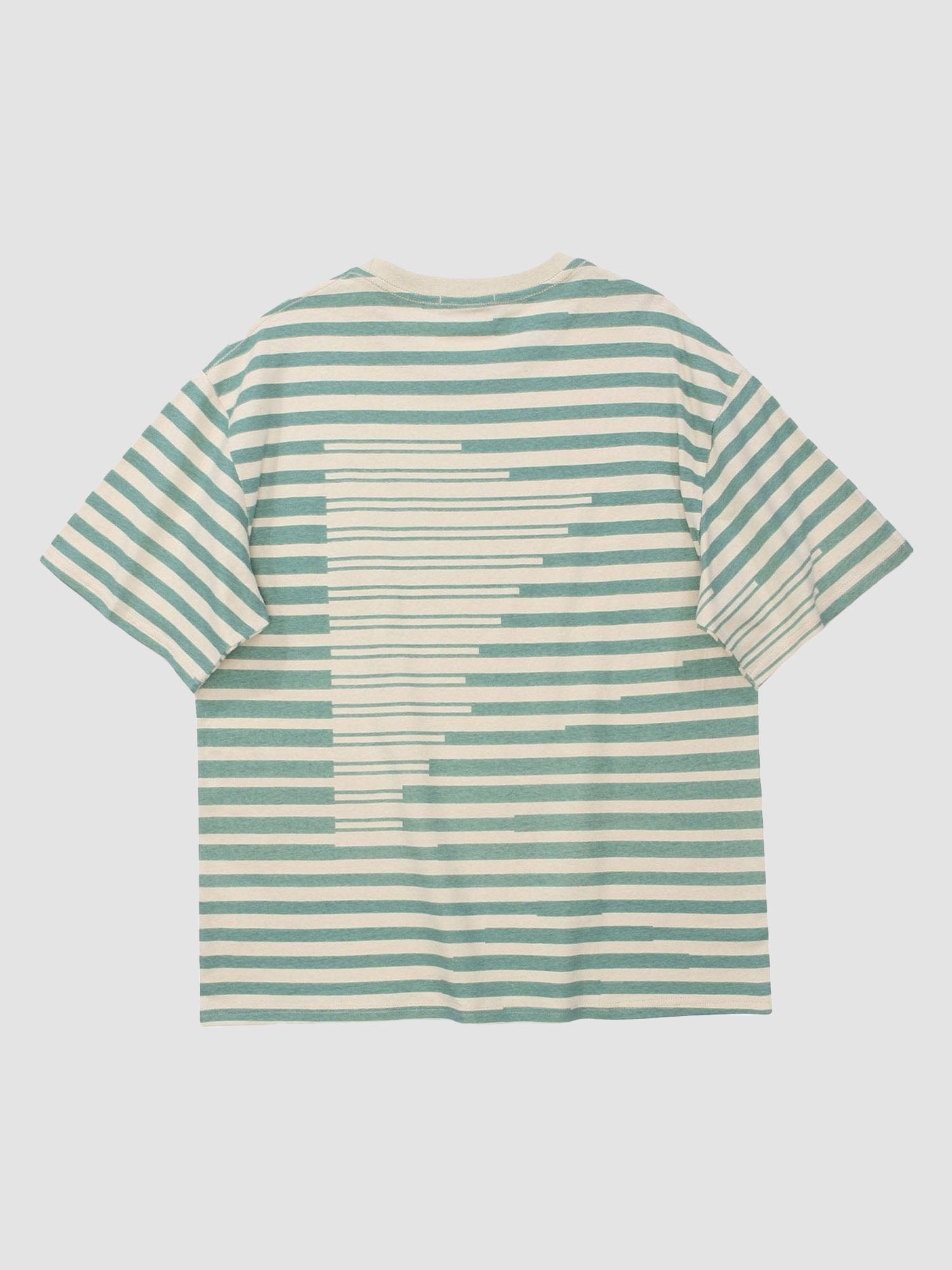 JUSTNOTAG Striped Bear Graphic Short Sleeve Tee