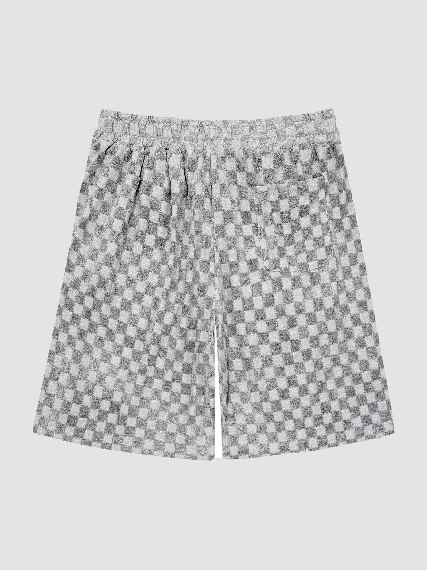 JUSTNOTAG Vintage Side Breast Checkerboard Shorts