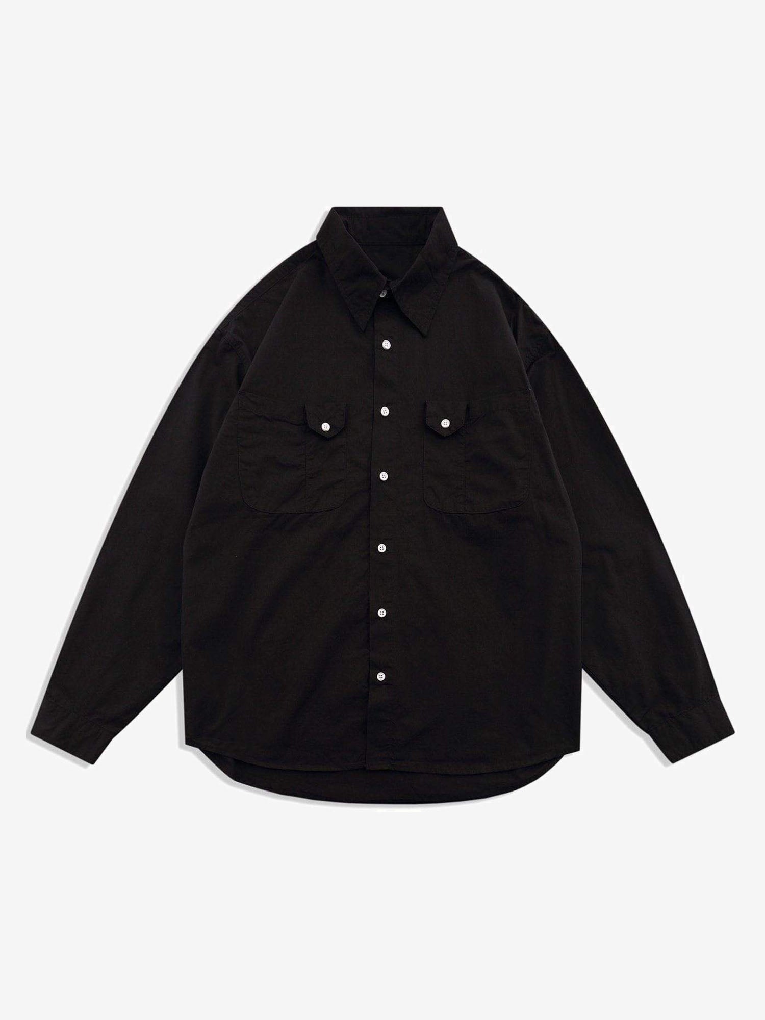 JUSTNOTAG Pocket Plain Long Regular Sleeve Shirt