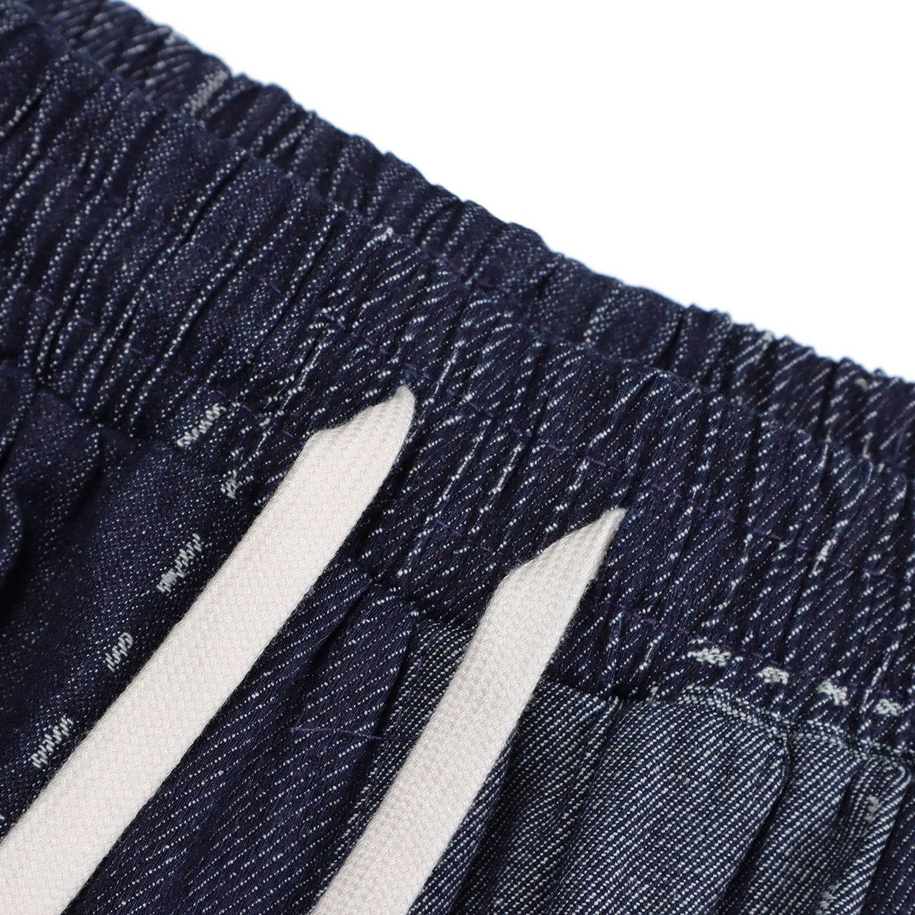 JUSTNOTAG Color Matching Denim Shorts Drawstring Waist Shorts