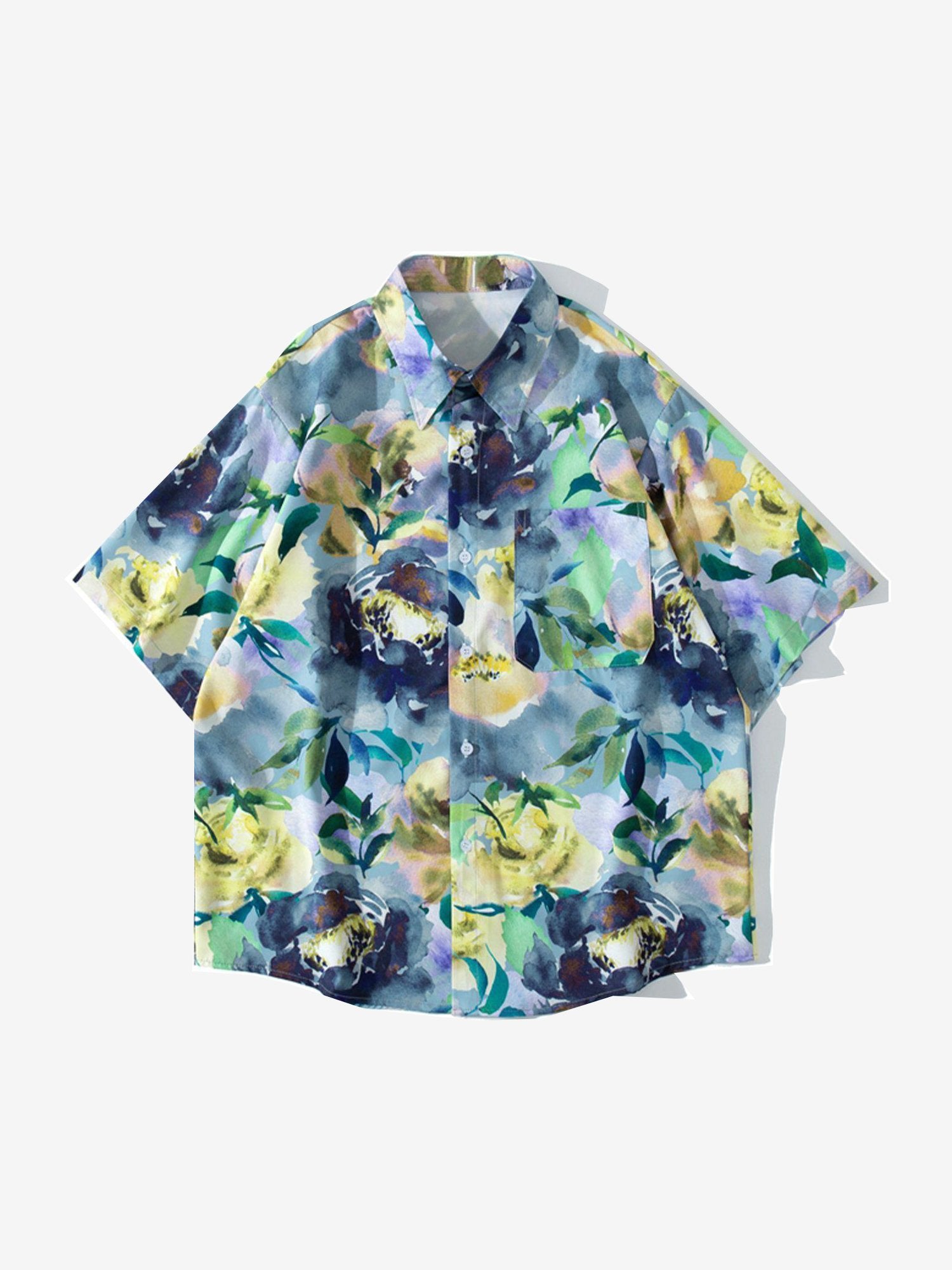 JUSTNOTAG Floral Print Short-sleeved Shirts
