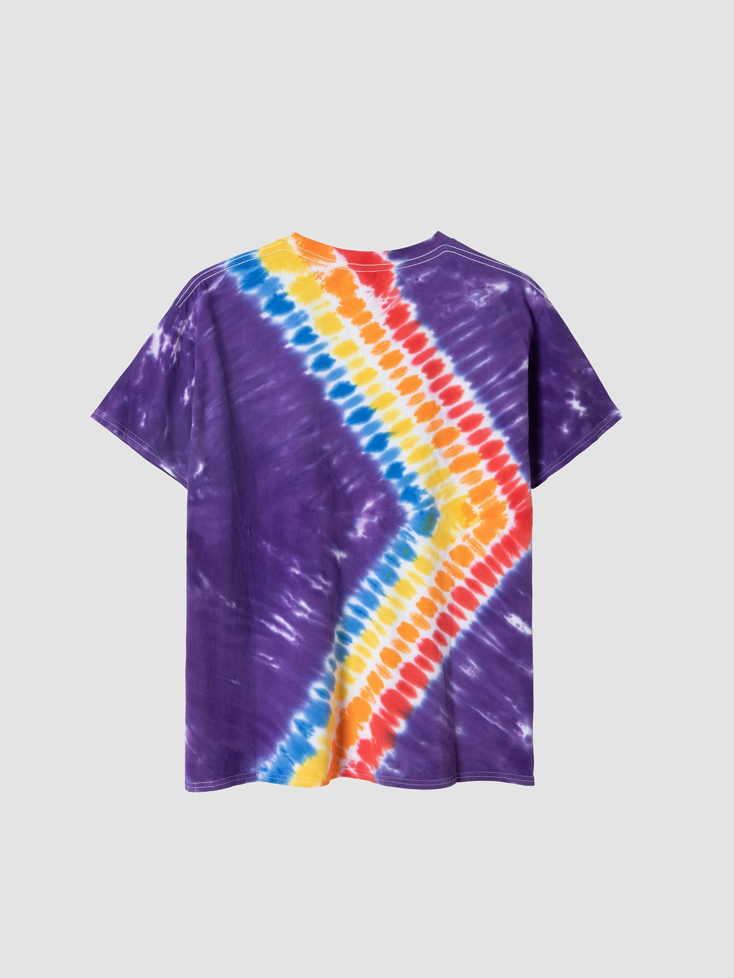 JUSTNOTAG Tie-Dye Contrasting Color Direction Label Short Sleeve Tee