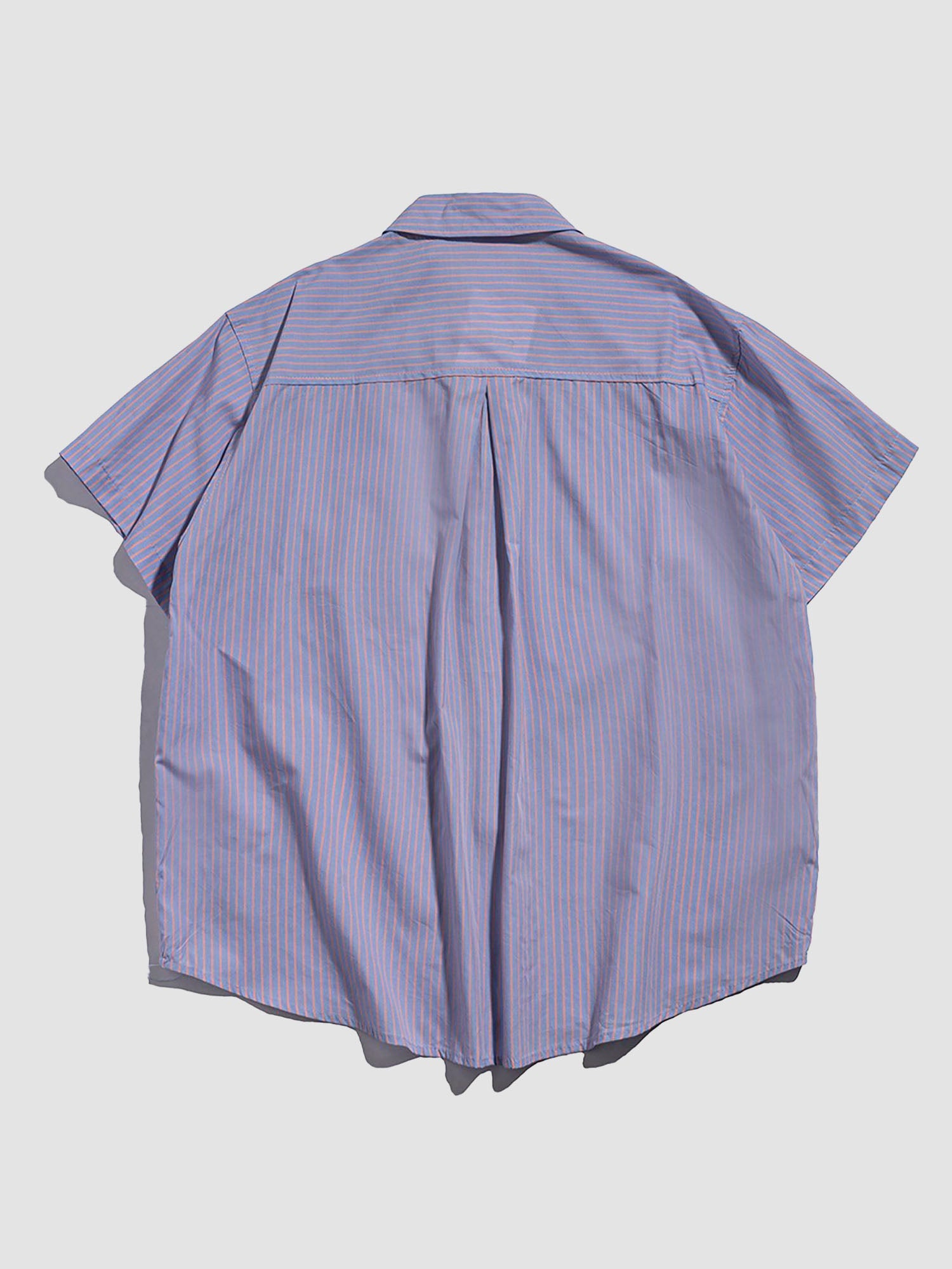 JUSTNOTAG Striped Print Short Sleeve Shirts