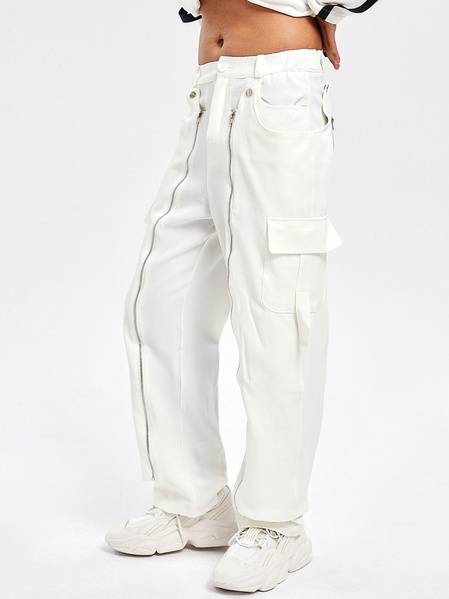 Casual White Plain Long Pants For Men's