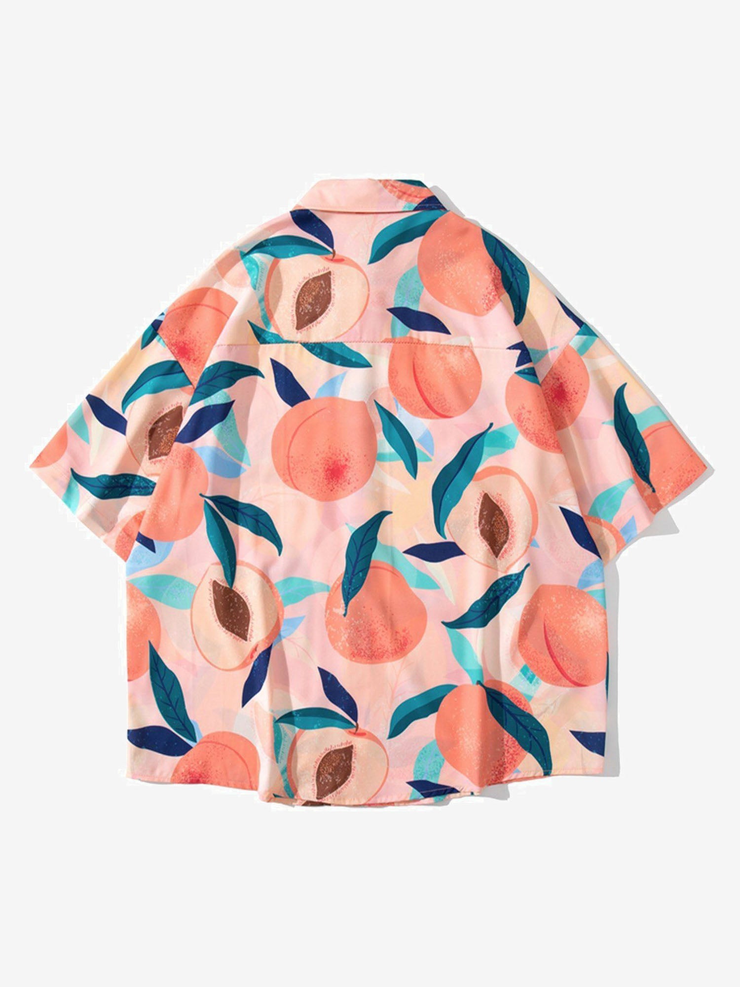 JUSTNOTAG Peach Print Short Sleeve Shirt
