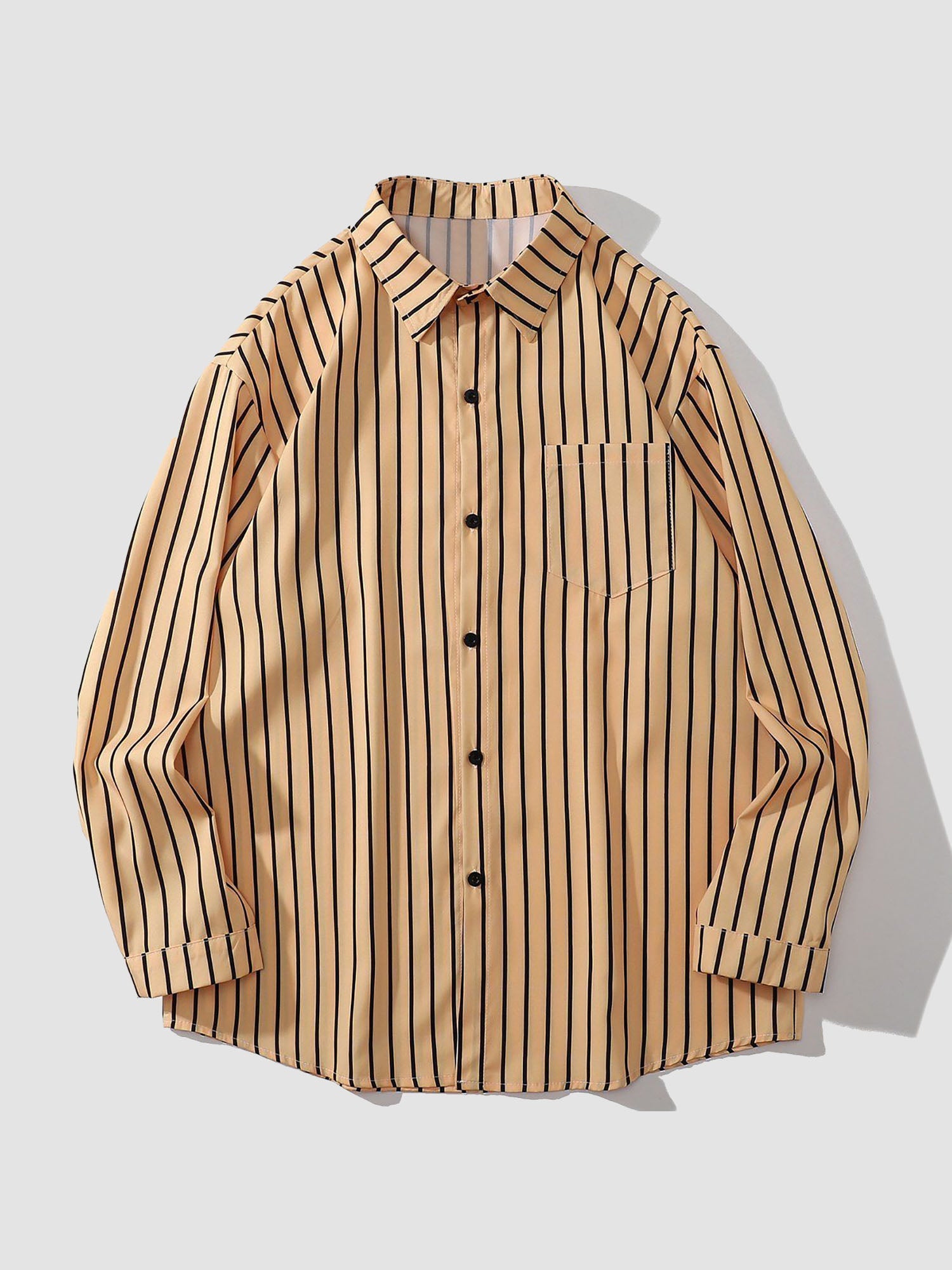 JUSTNOTAG Vertical Striped Long Sleeve Shirts