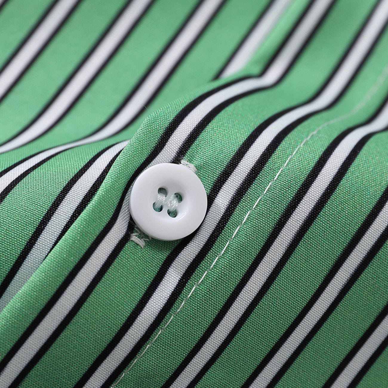 JUSTNOTAG Green & White Striped Long Sleeve Shirts