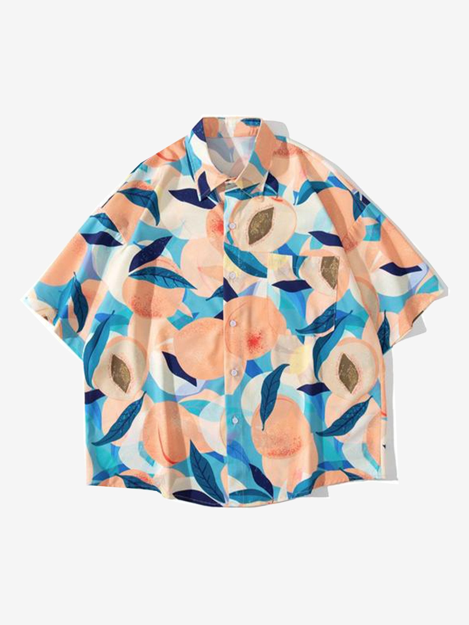 Chemises à manches courtes à imprimé pêche JUSTNOTAG