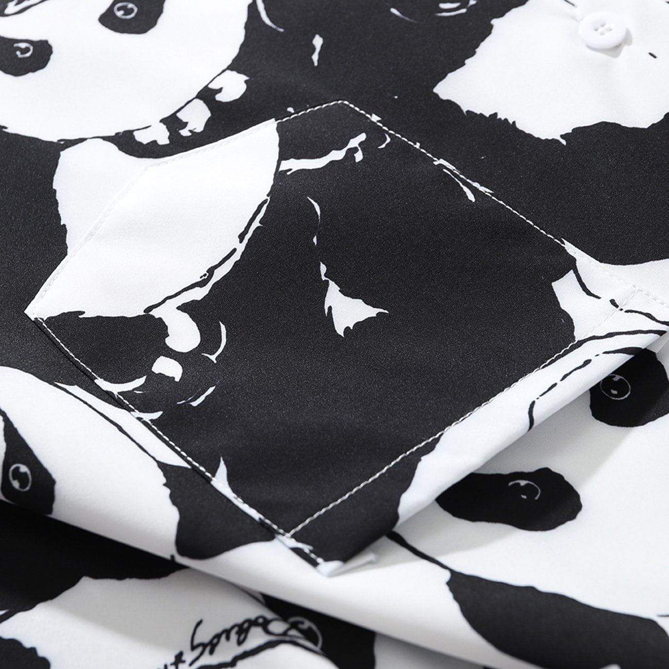 JUSTNOTAG Camicie a maniche corte con stampa Panda