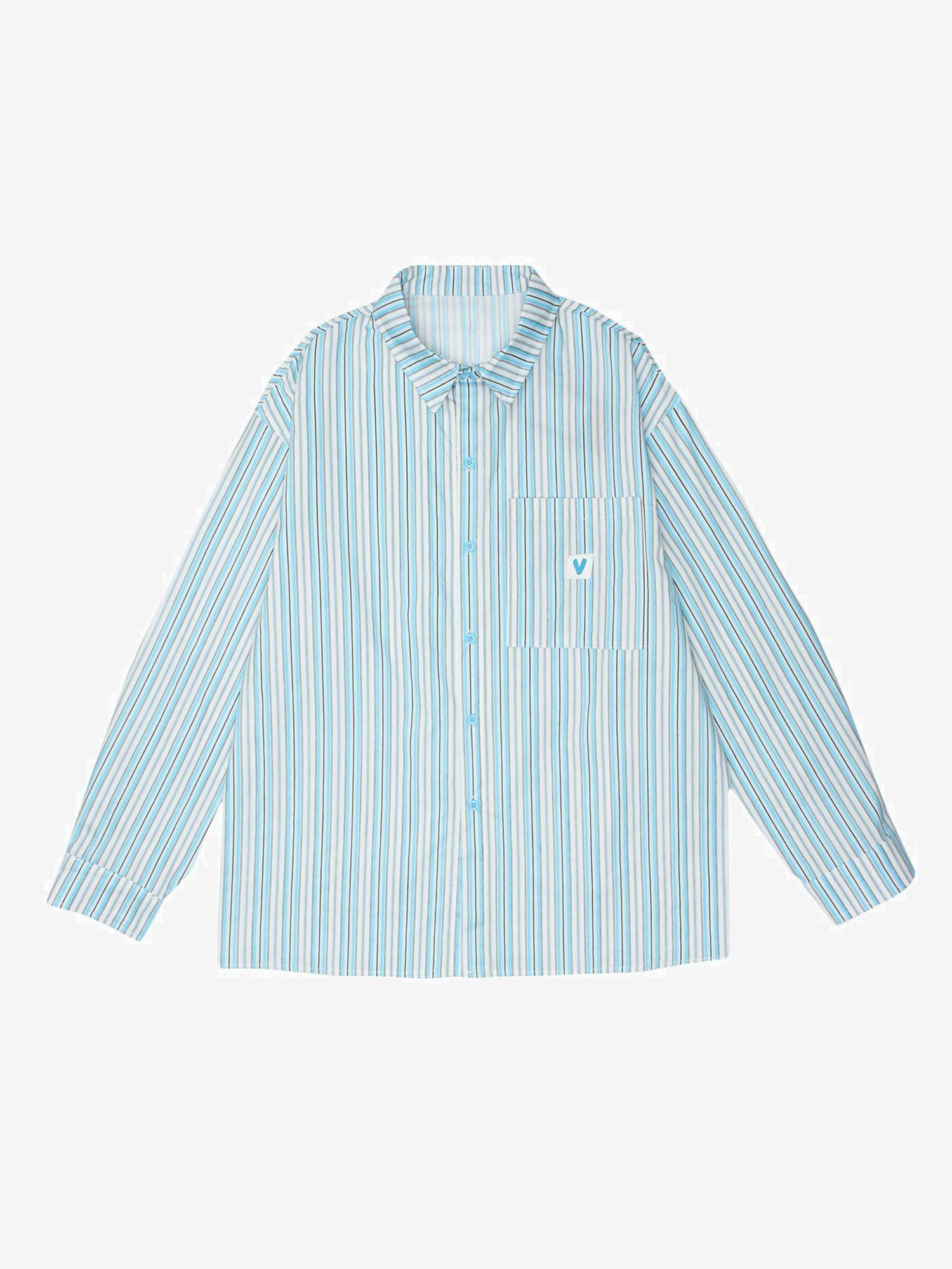 JUSTNOTAG Light Color Series Striped Long Sleeve Shirt