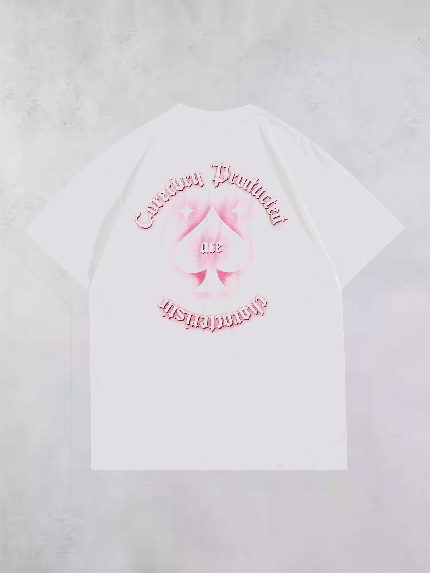 JUSTNOTAG Hearts Letter Graphic Short Sleeve Tee