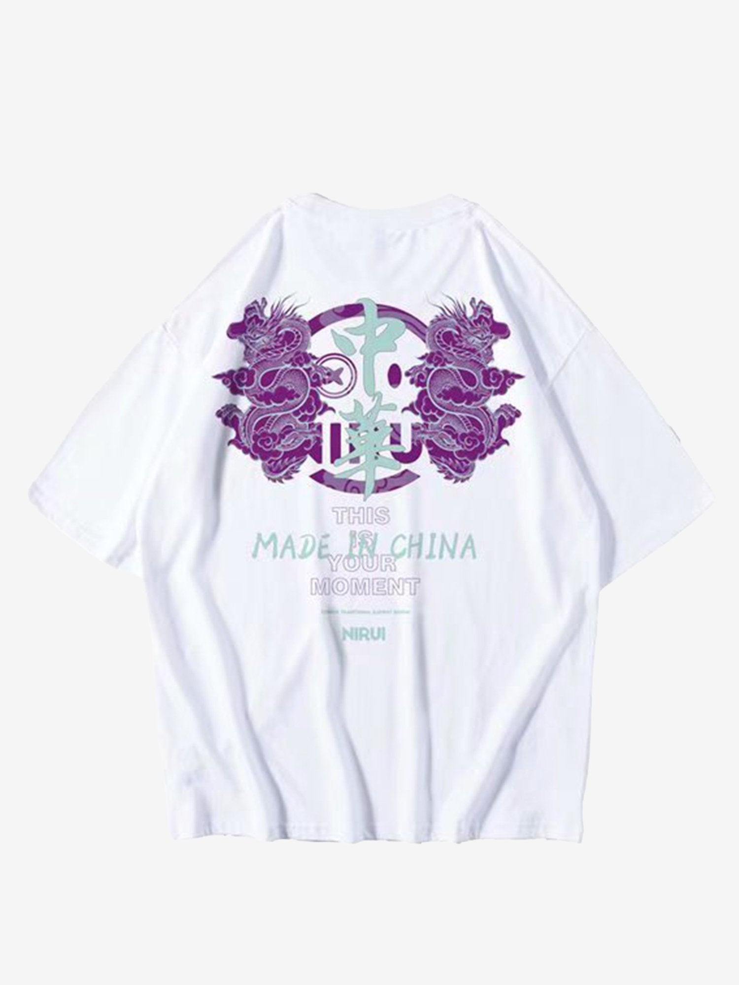 JUSTNOTAG National Tide bedruckte kurzärmlige männliche Hip-Hop-Tide-Marke lockere Sommer-T-Shirts aus Baumwolle mit Rundhalsausschnitt