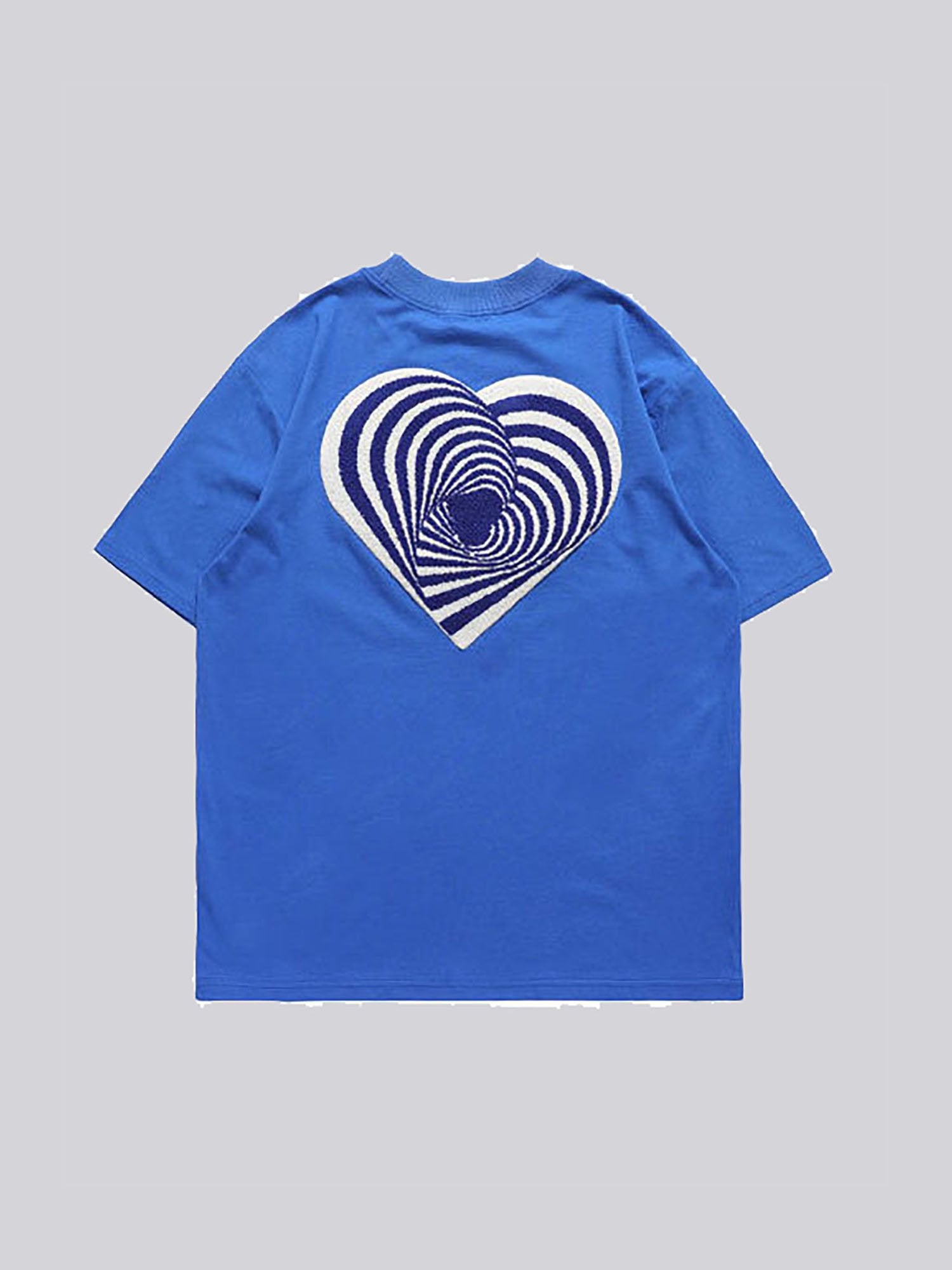 JUSTNOTAG Letter Spiral Heart Towel EmbroideryShort Sleeve Tee