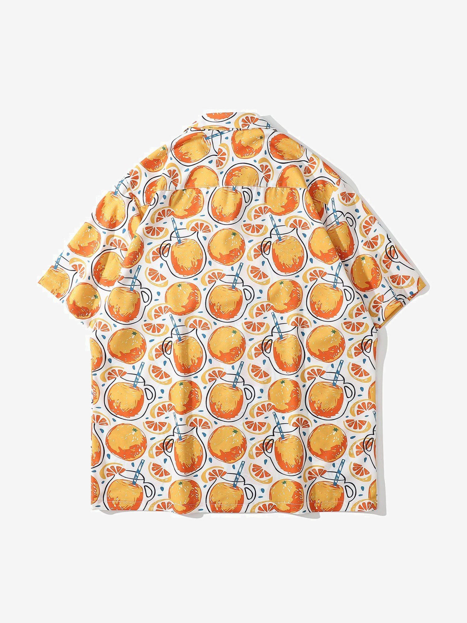 JUSTNOTAG Grapefruit Full Print Holiday Wind Short Sleeve Shirt