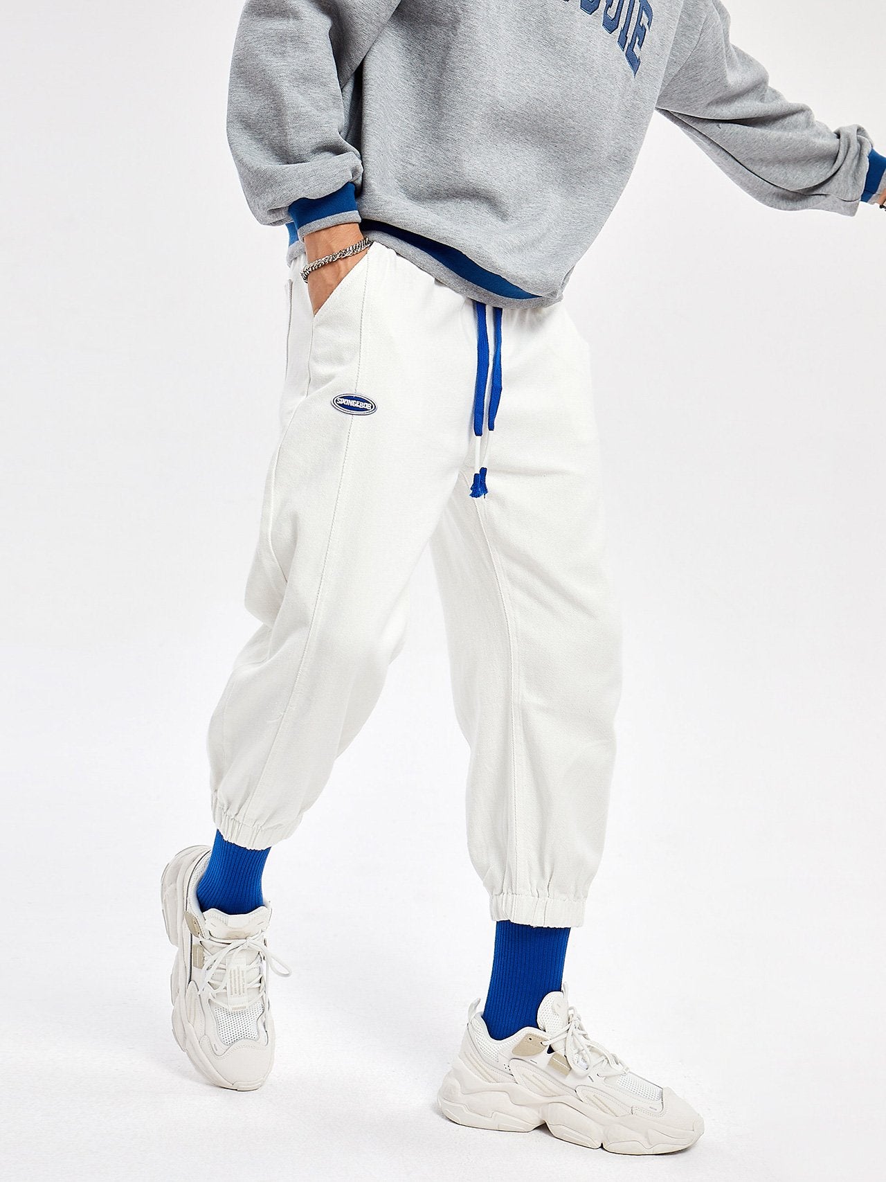 Justnotag Pantaloni da jogging lunghi in tinta unita hip-hop